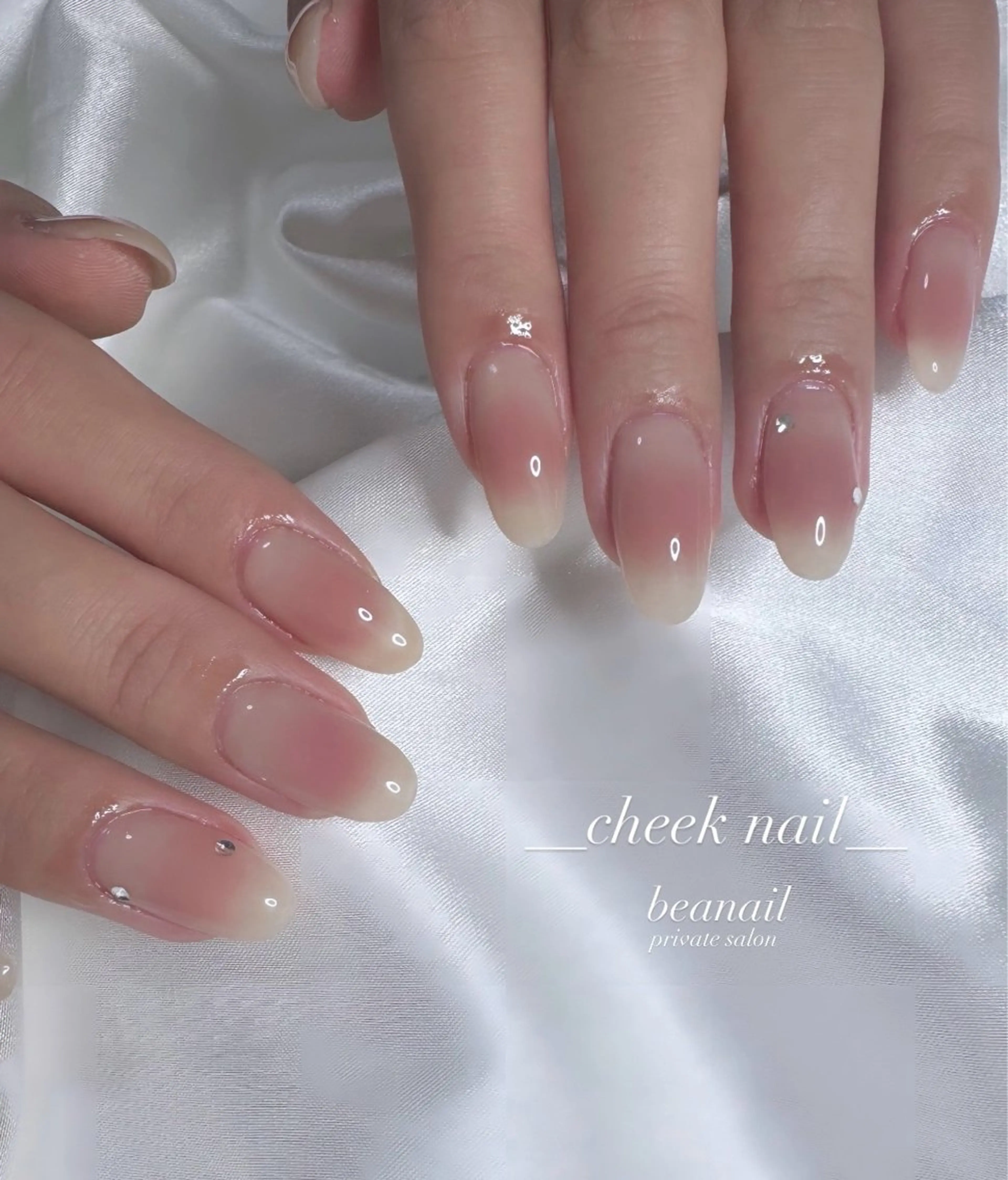 ネイル チークネイル オフィスネイル シンプルネイル ストーンネイル bea nailのネイルデザイン