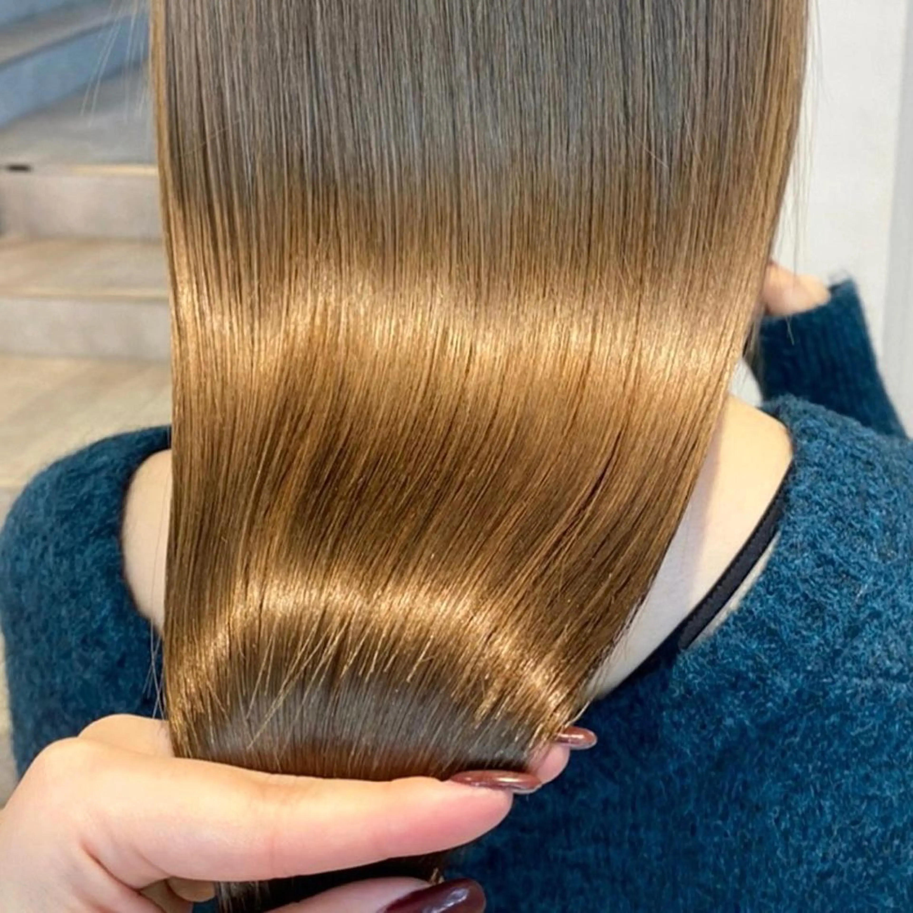 ロング カラー 酸性ストレート・ メンズ 三原 楊子のヘアスタイル