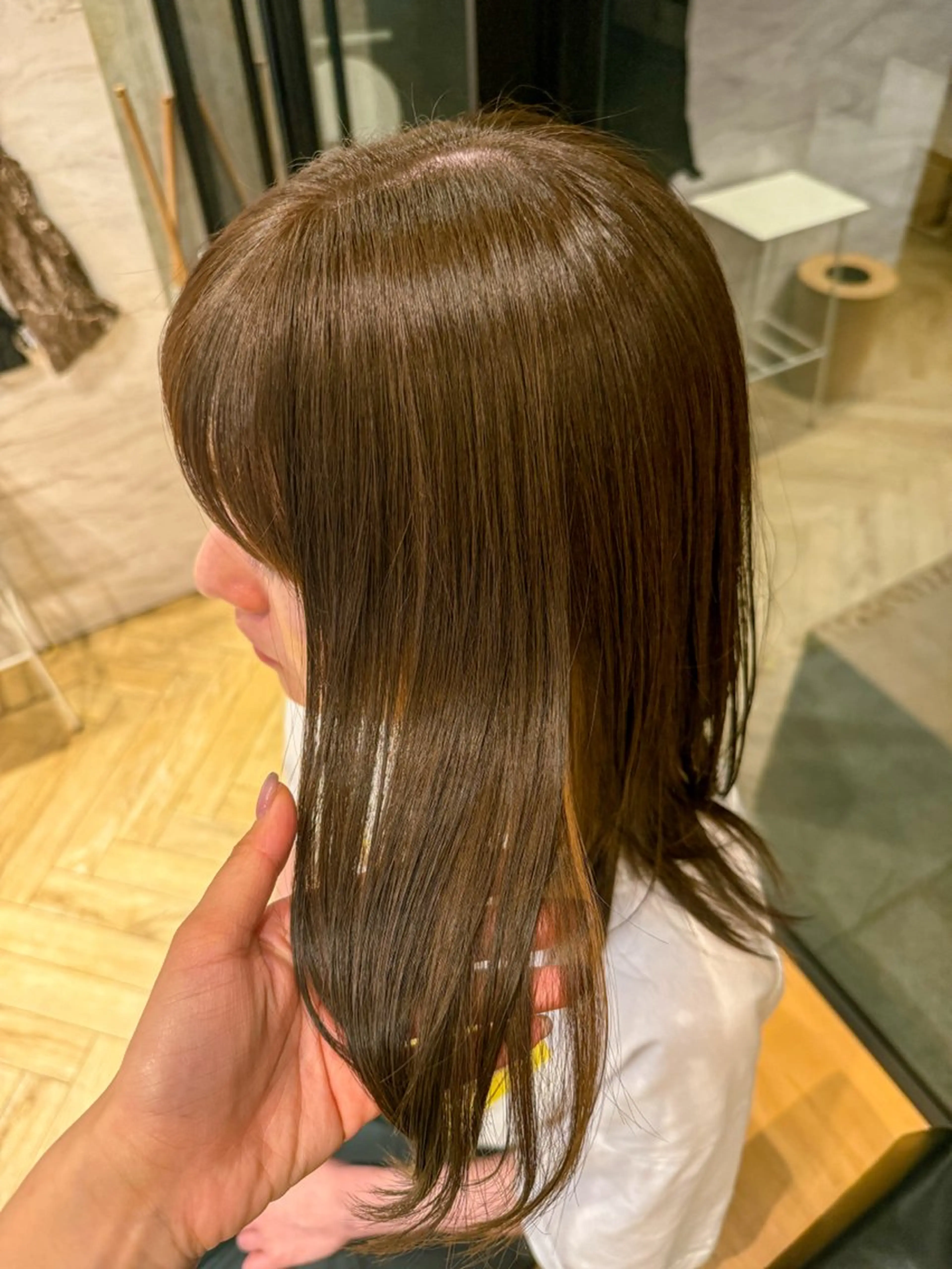 セミロング カラー ベージュカラー オリーブベージュ カット ヘアカラー 💕暖色カラー/艶髪 /Anzu💕のヘアスタイル