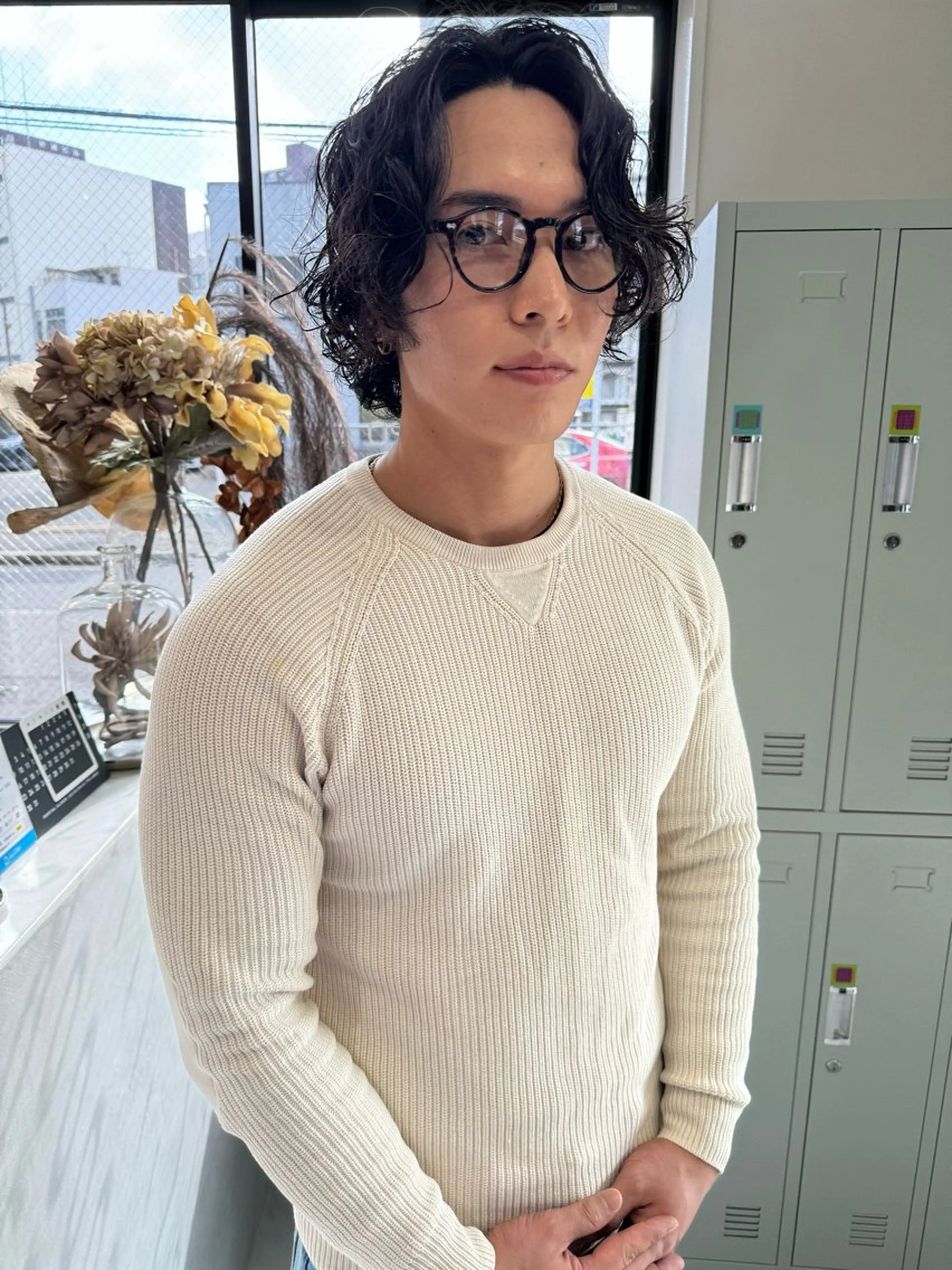 パーマ メンズ メンズパーマ カット パーマ (h)wim ウィムのヘアスタイル