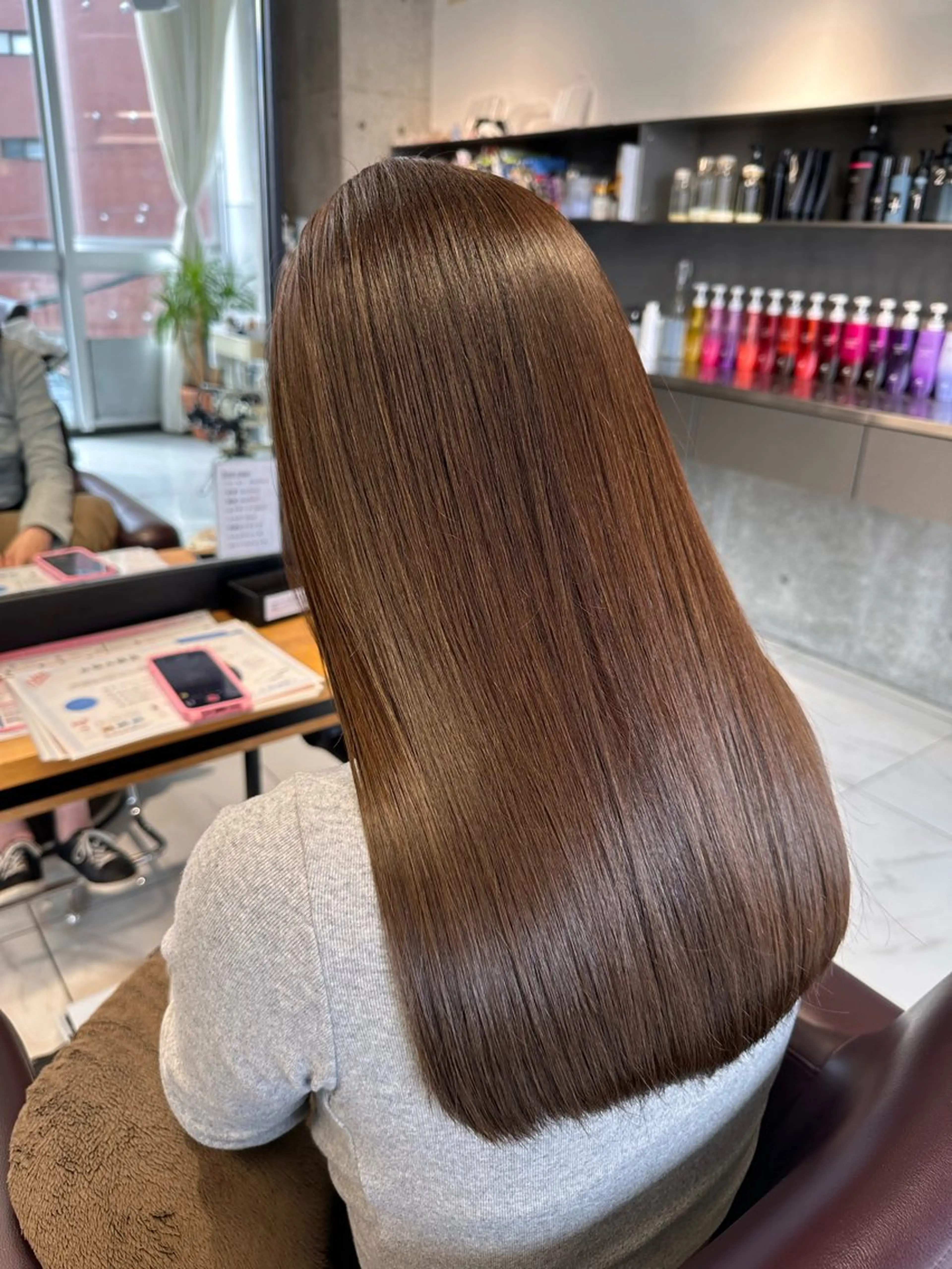 セミロング カラー 髪質改善 筑波 晃太のヘアスタイル
