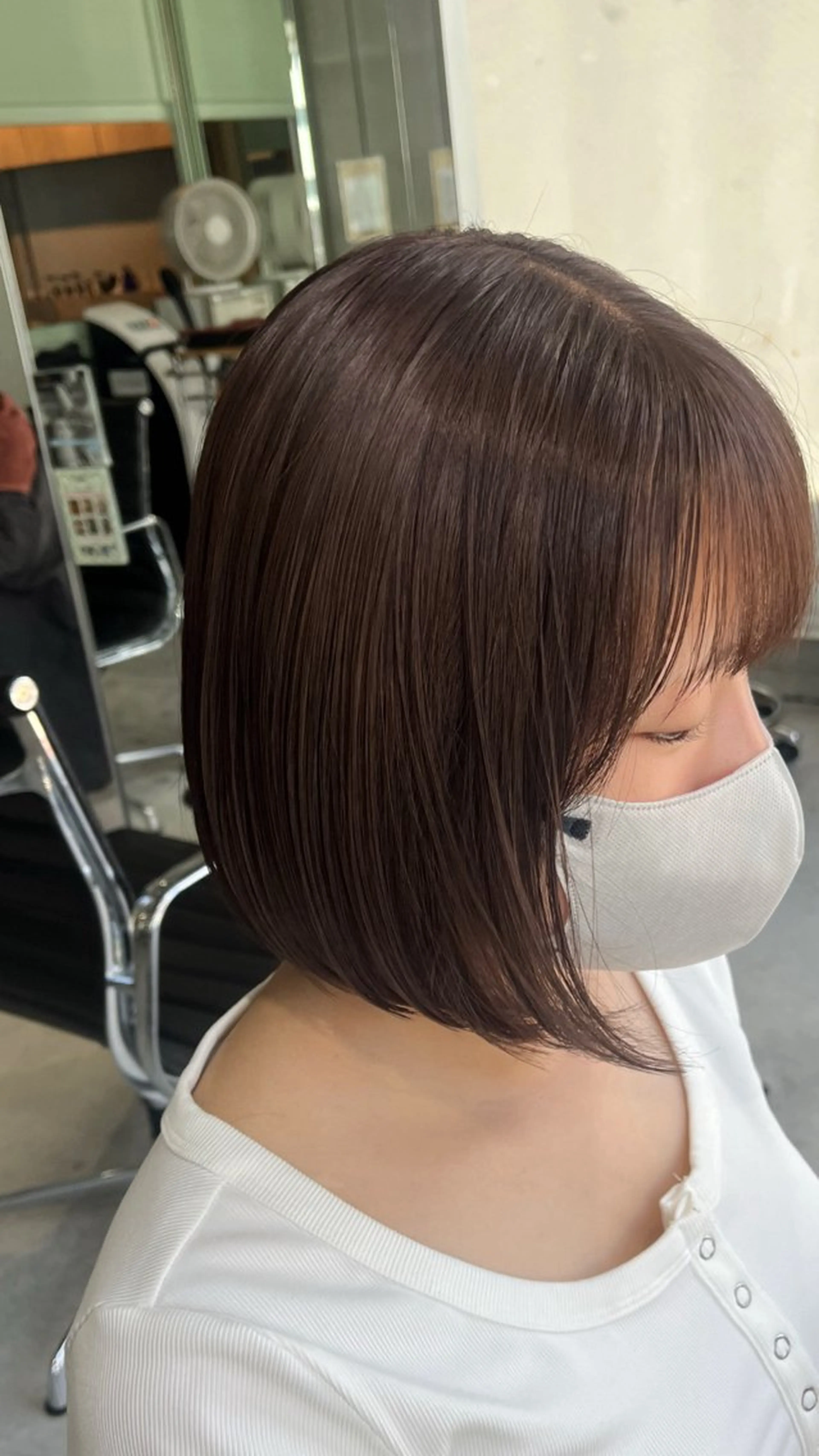 ショート カラー ブリーチ ブラウンカラー ブリーチなしカラー カット ヘアカラー トリートメント 暖色/まろベージュ/ シカタユウカのヘアスタイル