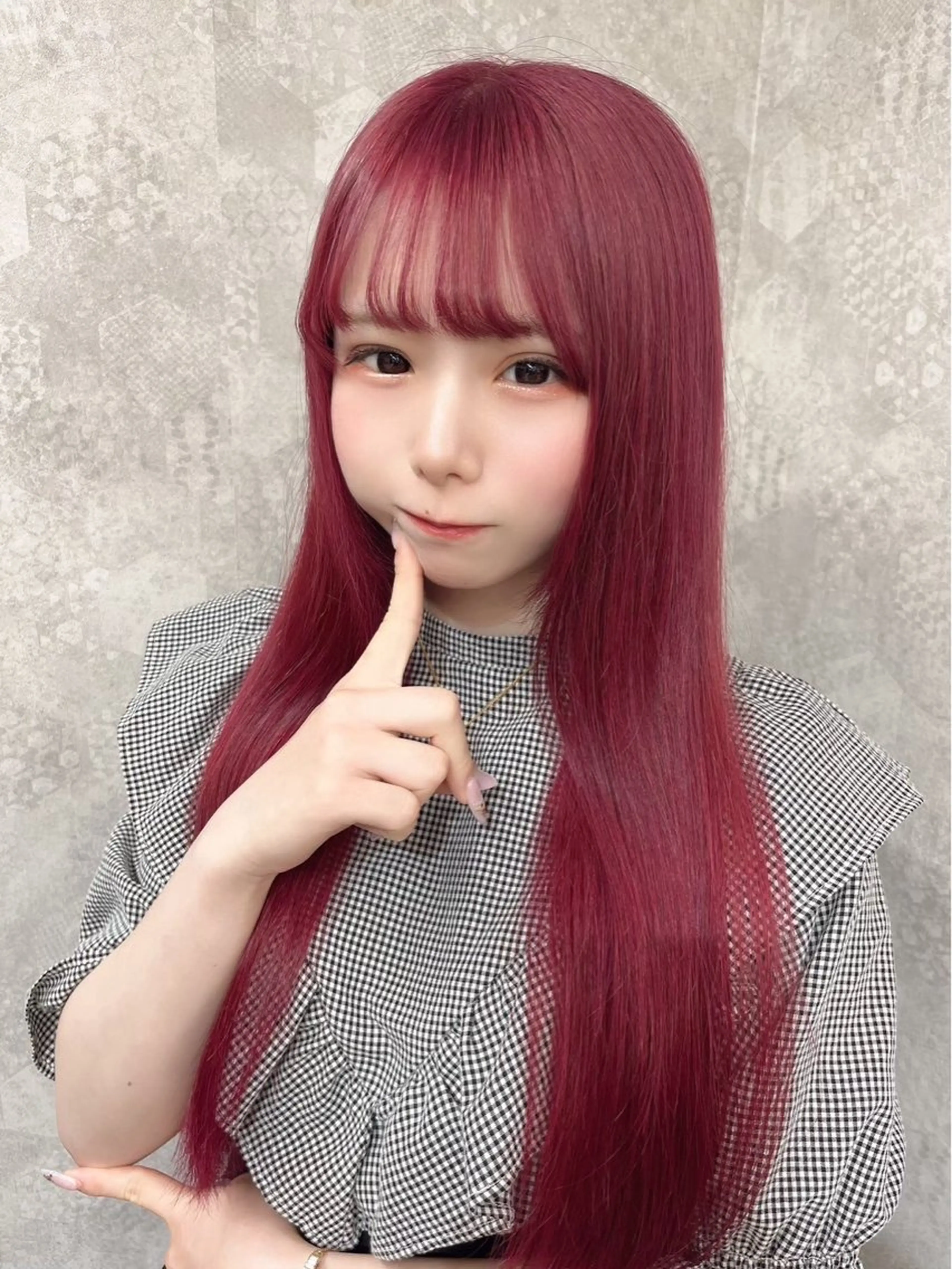 ロング カラー メンズウルフ🐺♡ ピンク♡ヘアメ🎀のヘアスタイル