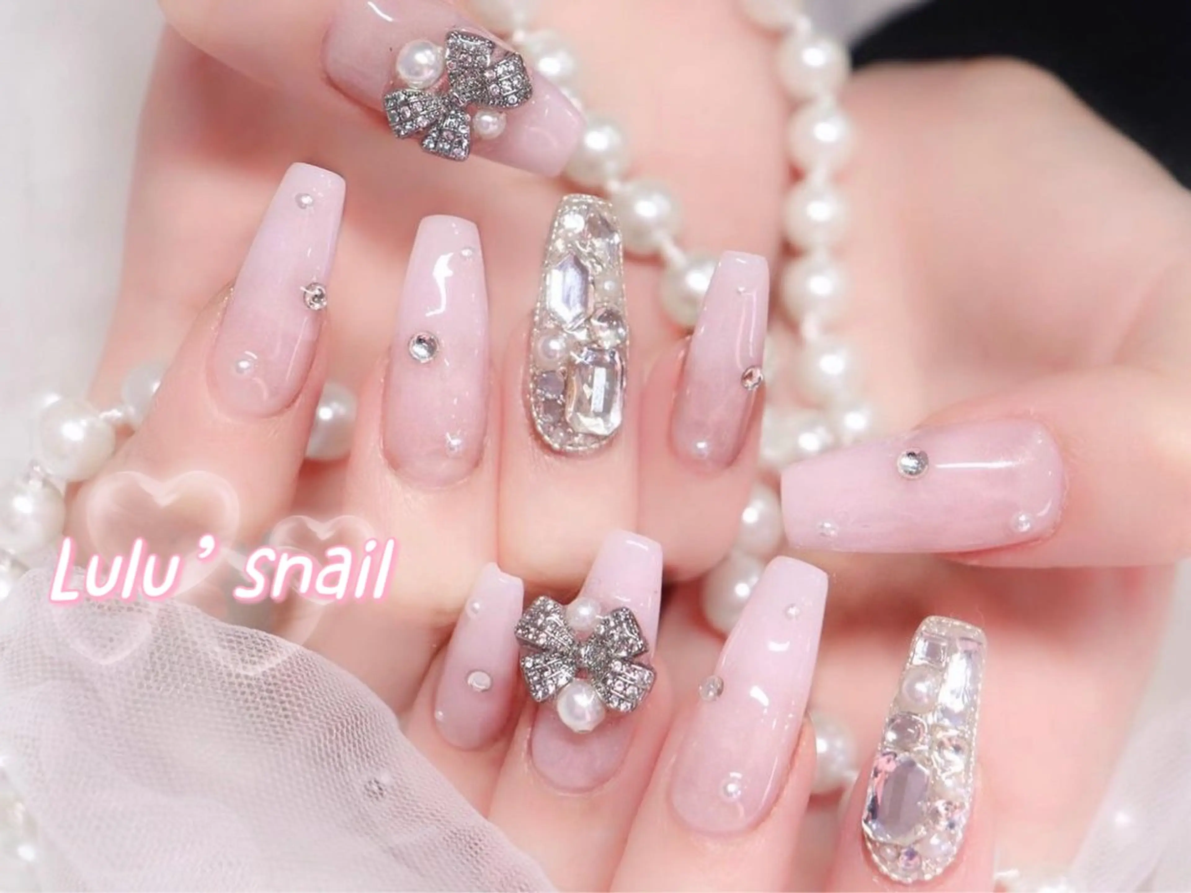 ネイル オーロラネイル チークネイル 長さ出し フットネイル フレンチネイル ハンドネイル ハンドケア lily nailのネイルデザイン