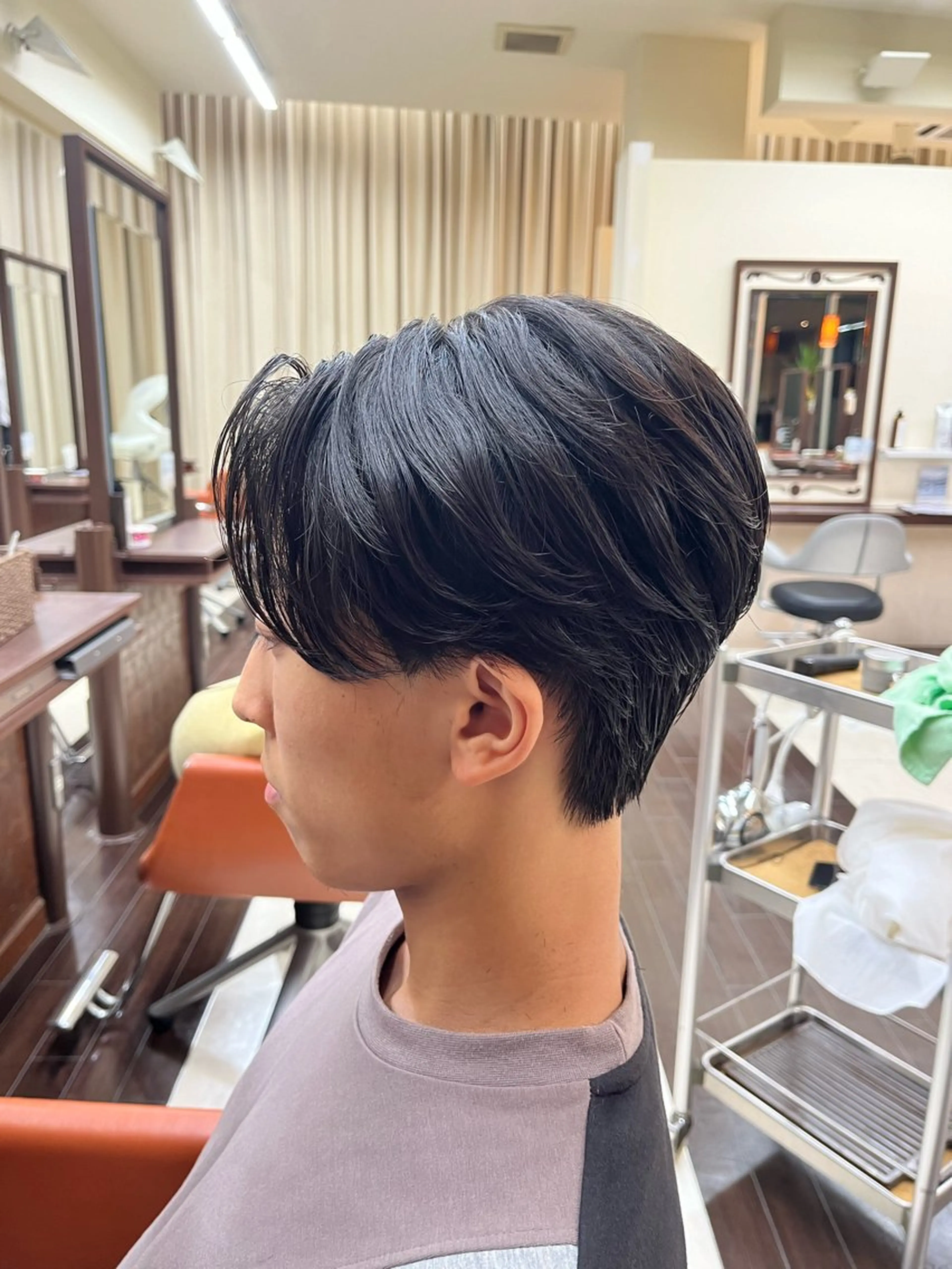 ショート パーマ メンズ センターパート ダウンパーマ メンズパーマ AROH  men's cut&men's perm 船橋店所属・🧊メンズ特化🧊 高木航希のヘアスタイル