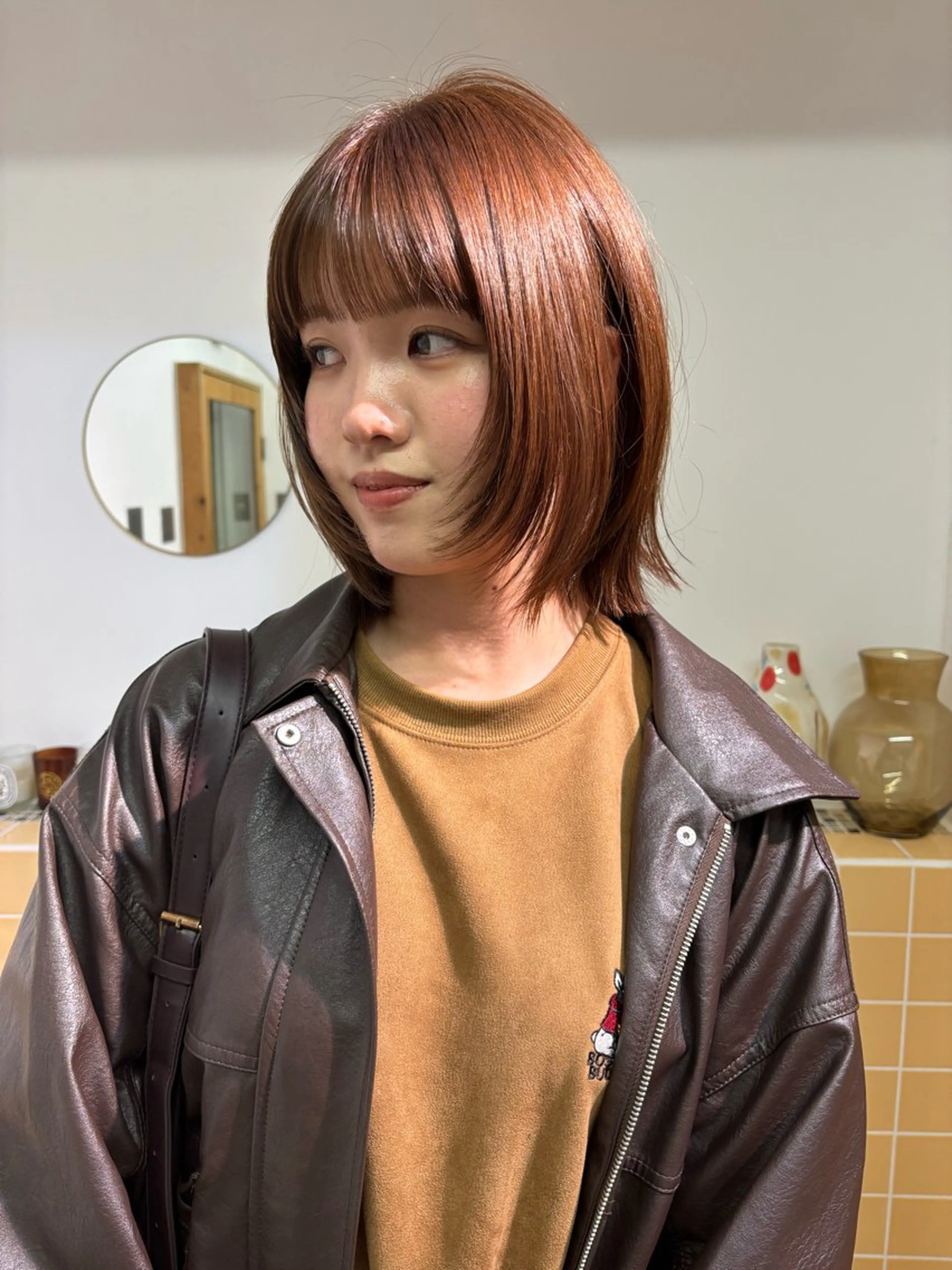 ミディアム カラー カット ヘアカラー トリートメント sakura🌸 レイヤー/nelkeのヘアスタイル