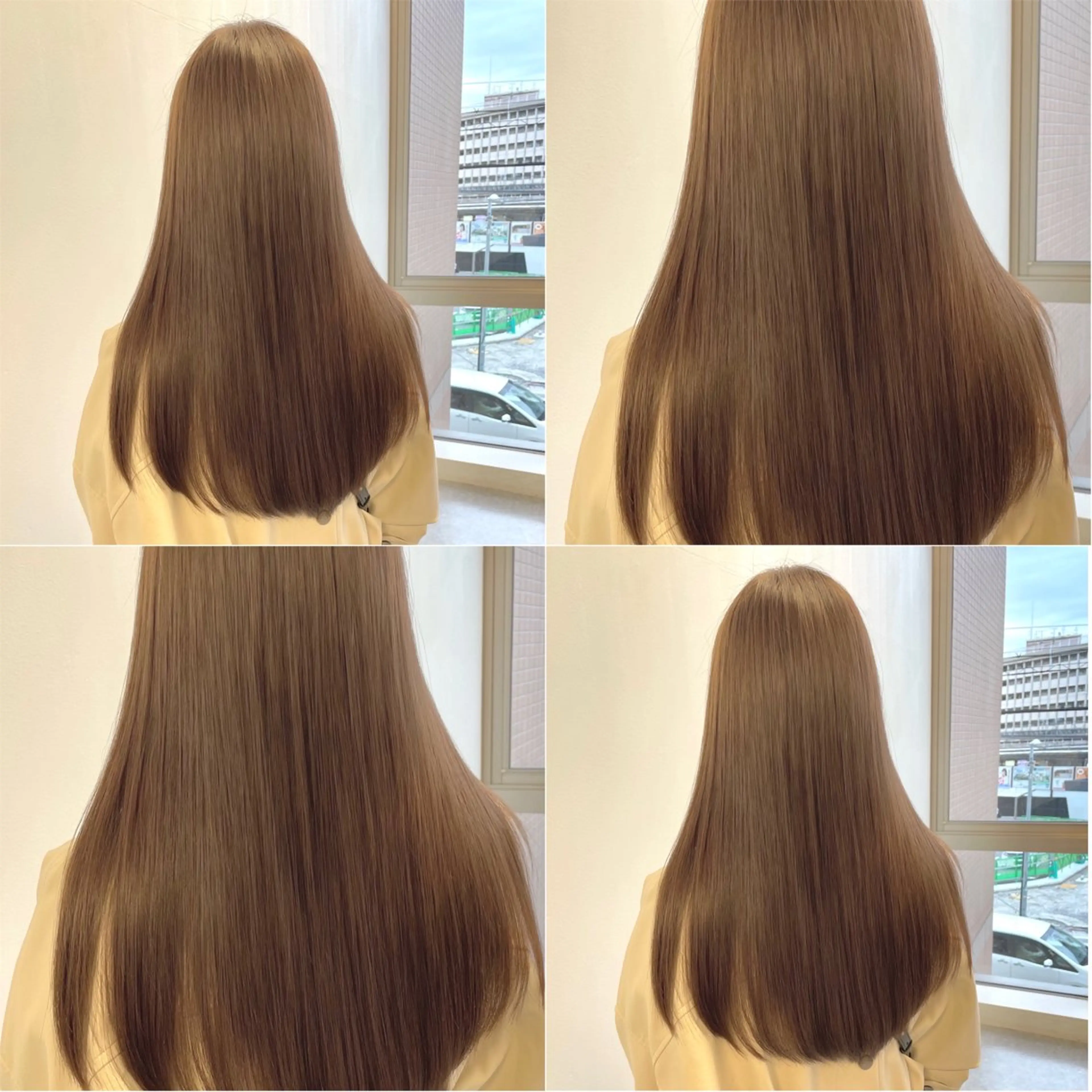 ロング カラー パーマ 縮毛矯正 トリートメント ブリーチなしレイヤー 髪質改善/韓国ヘアのヘアスタイル