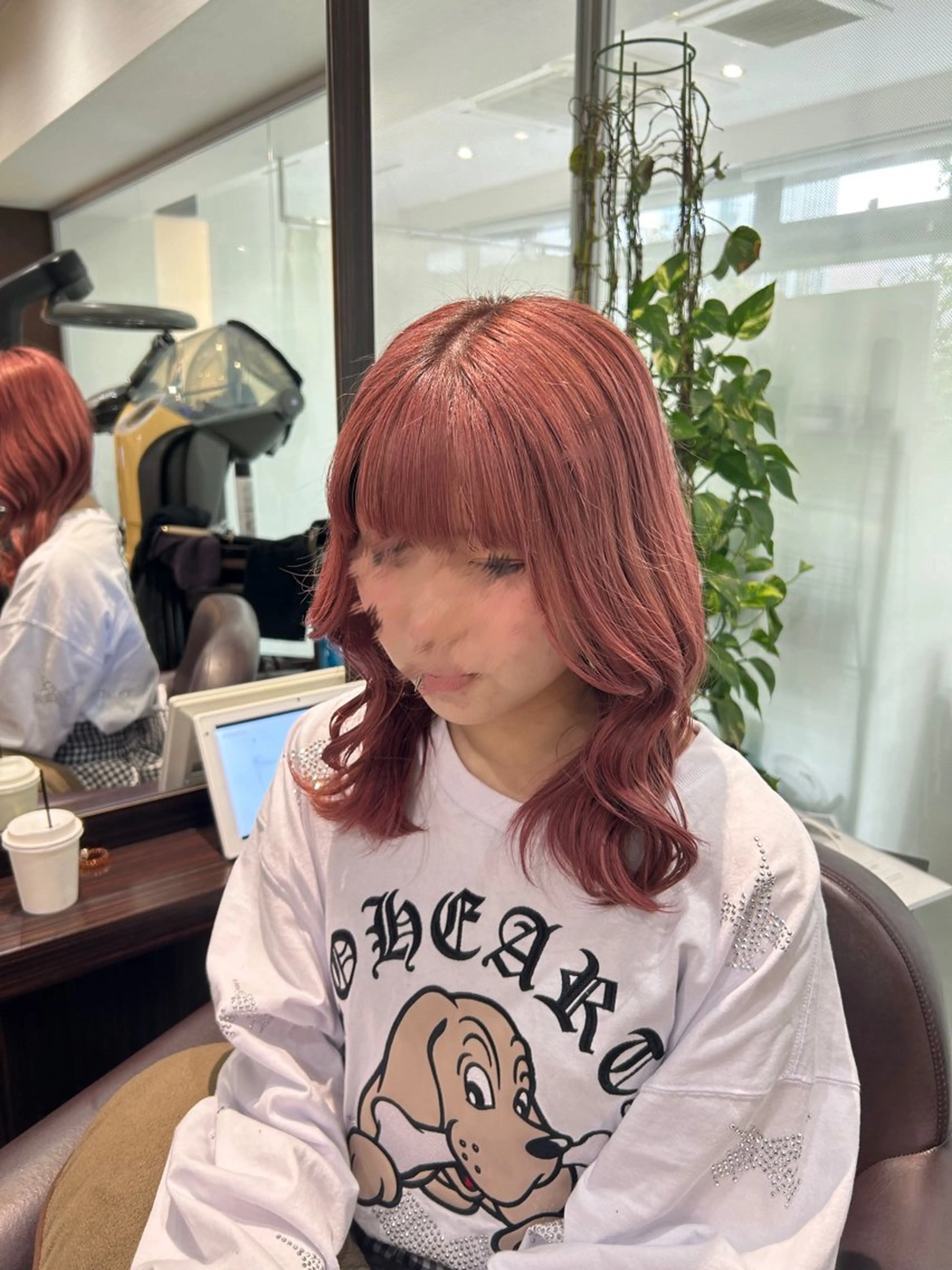 ミディアム カラー ピンクカラー ヘアカラー ヘッドスパ 坂本奈都美 🎀のヘアスタイル