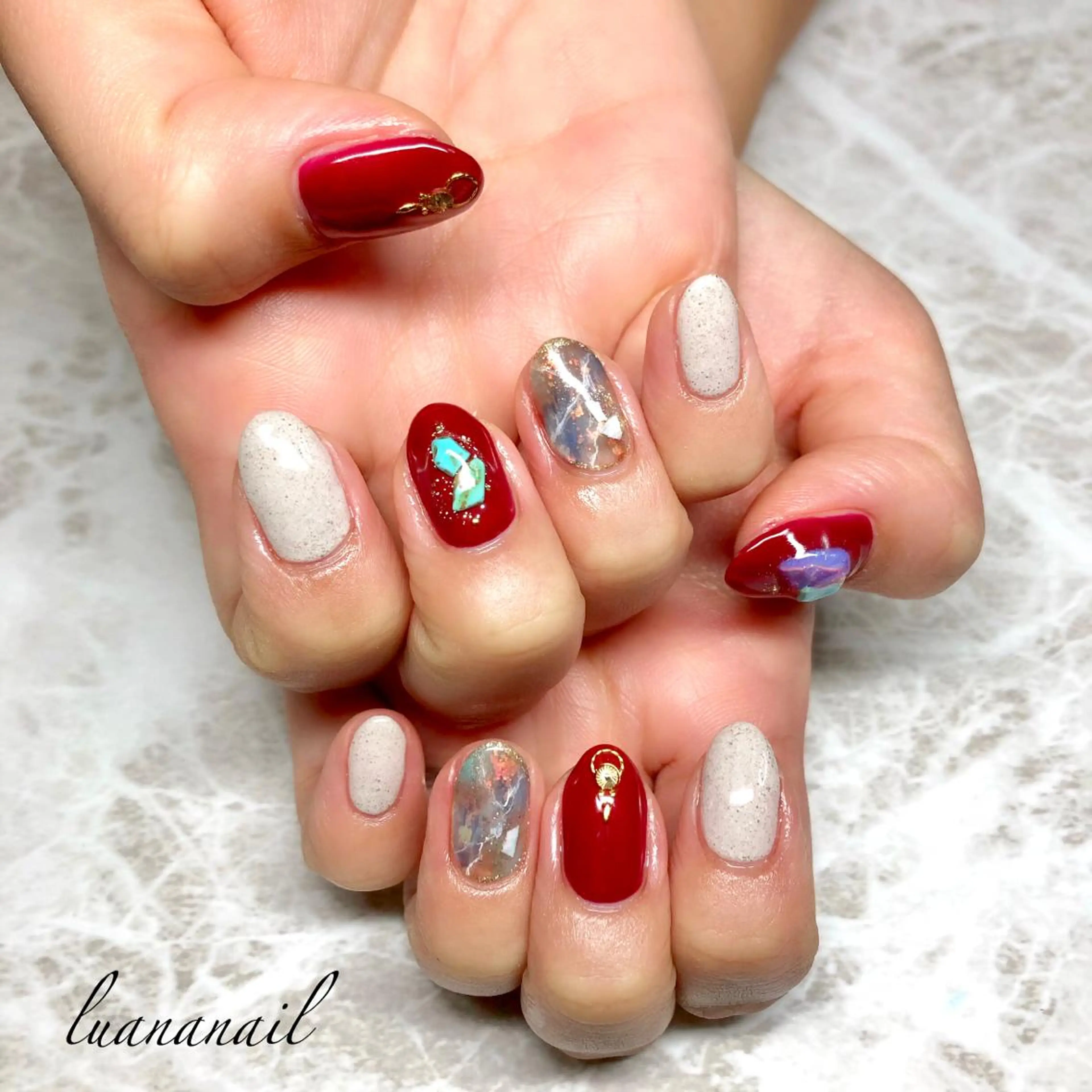 ネイル 赤色 luana nailのネイルデザイン