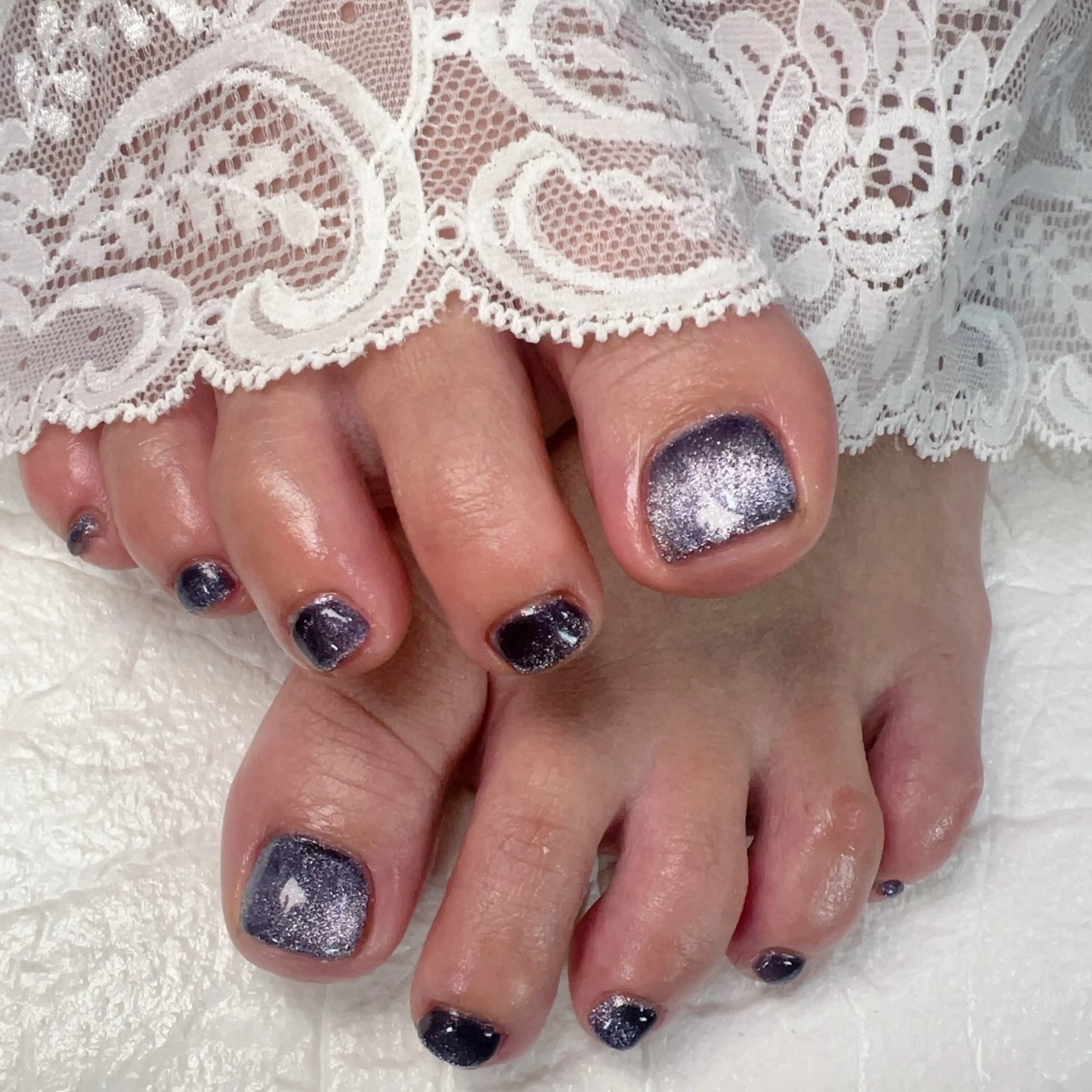 ネイル マグネットネイル パープル Total Beauty Salon CURE 津田沼店所属・イエティ .のネイルデザイン