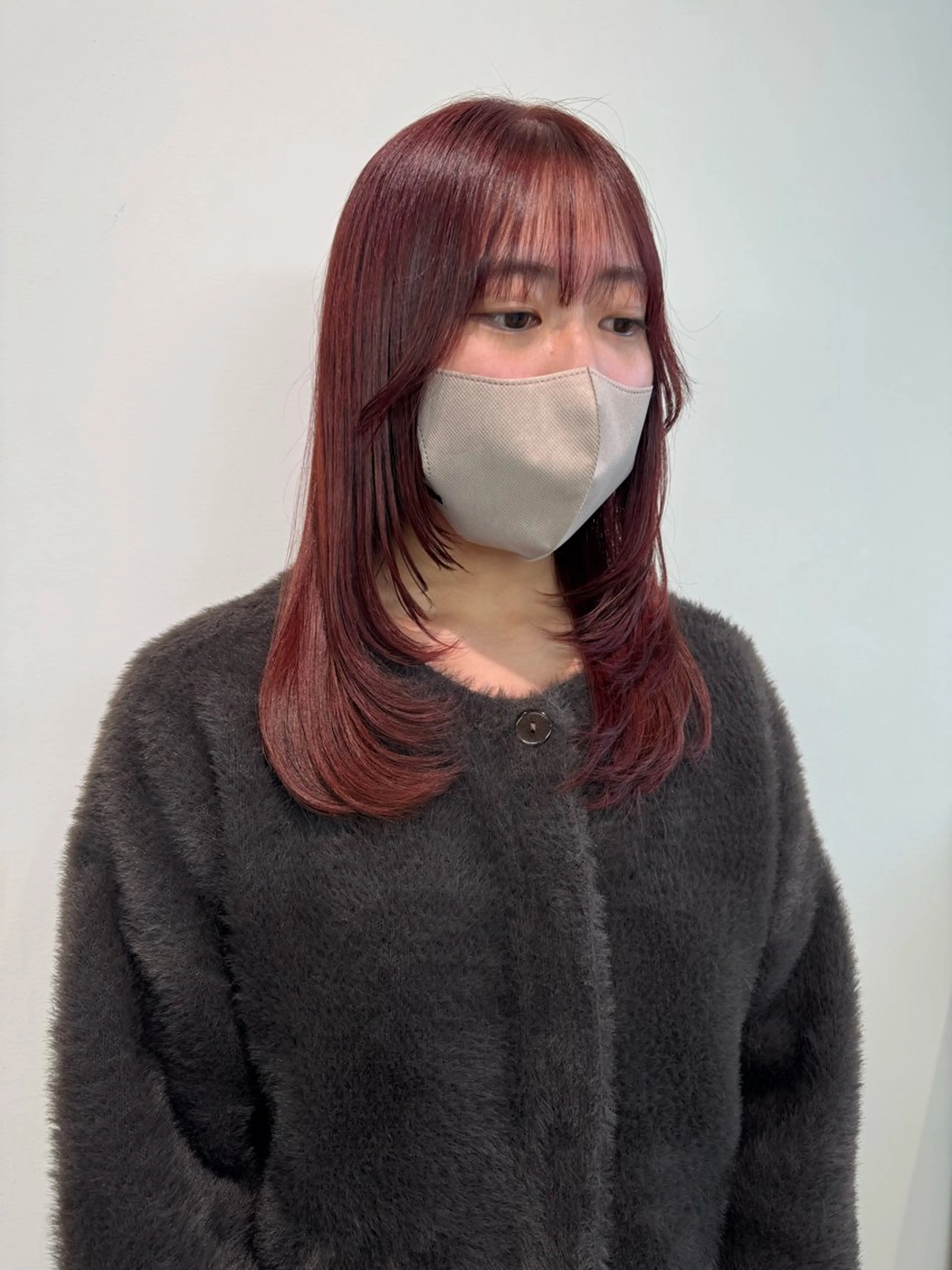 ミディアム カラー 顔周りカット レイヤーカット カット ヘアカラー 顔周りレイヤー /kokoro🦮のヘアスタイル