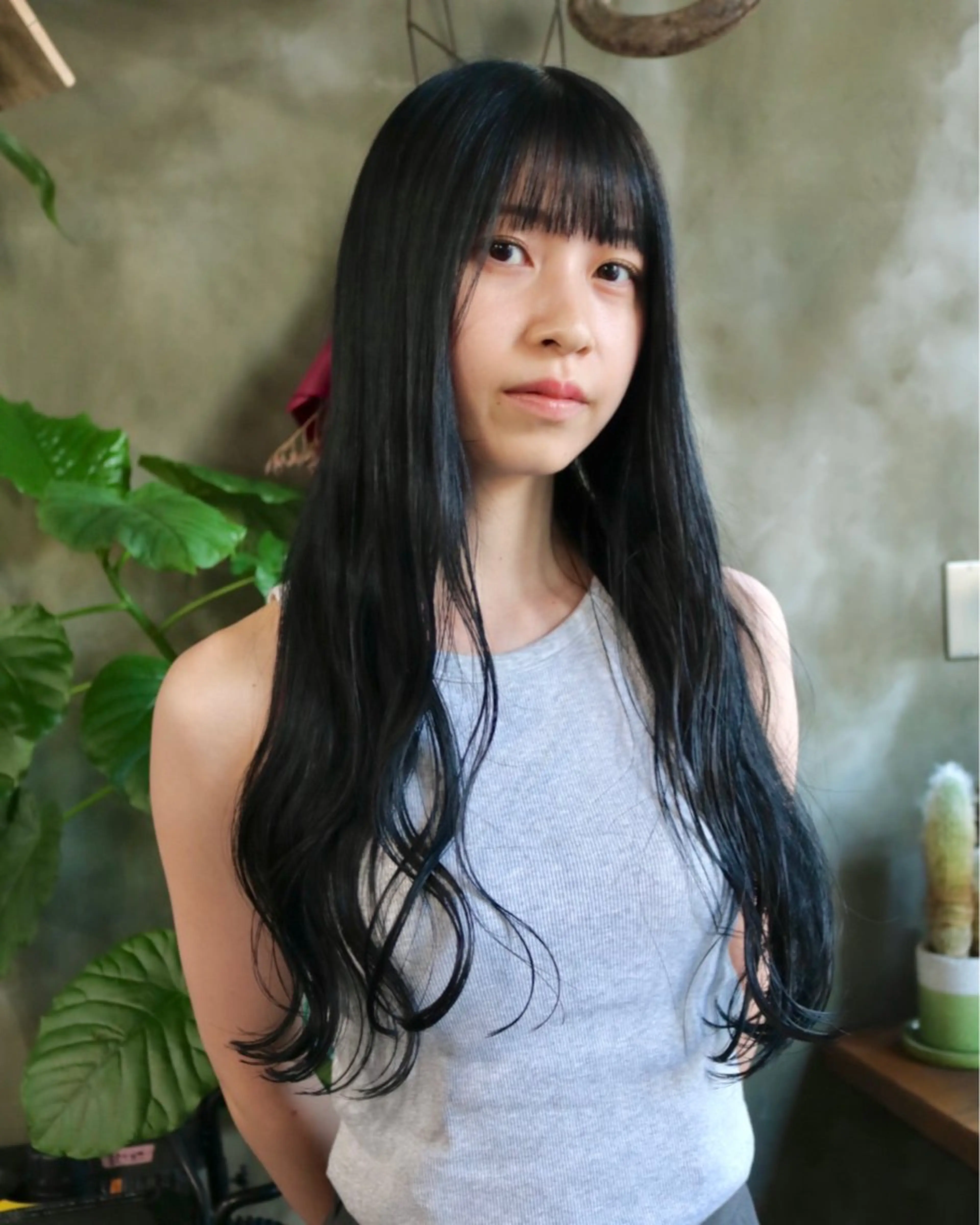 ロング カラー カット ヘアカラー トリートメント 木村陸弥 透明感/赤み消しのヘアスタイル