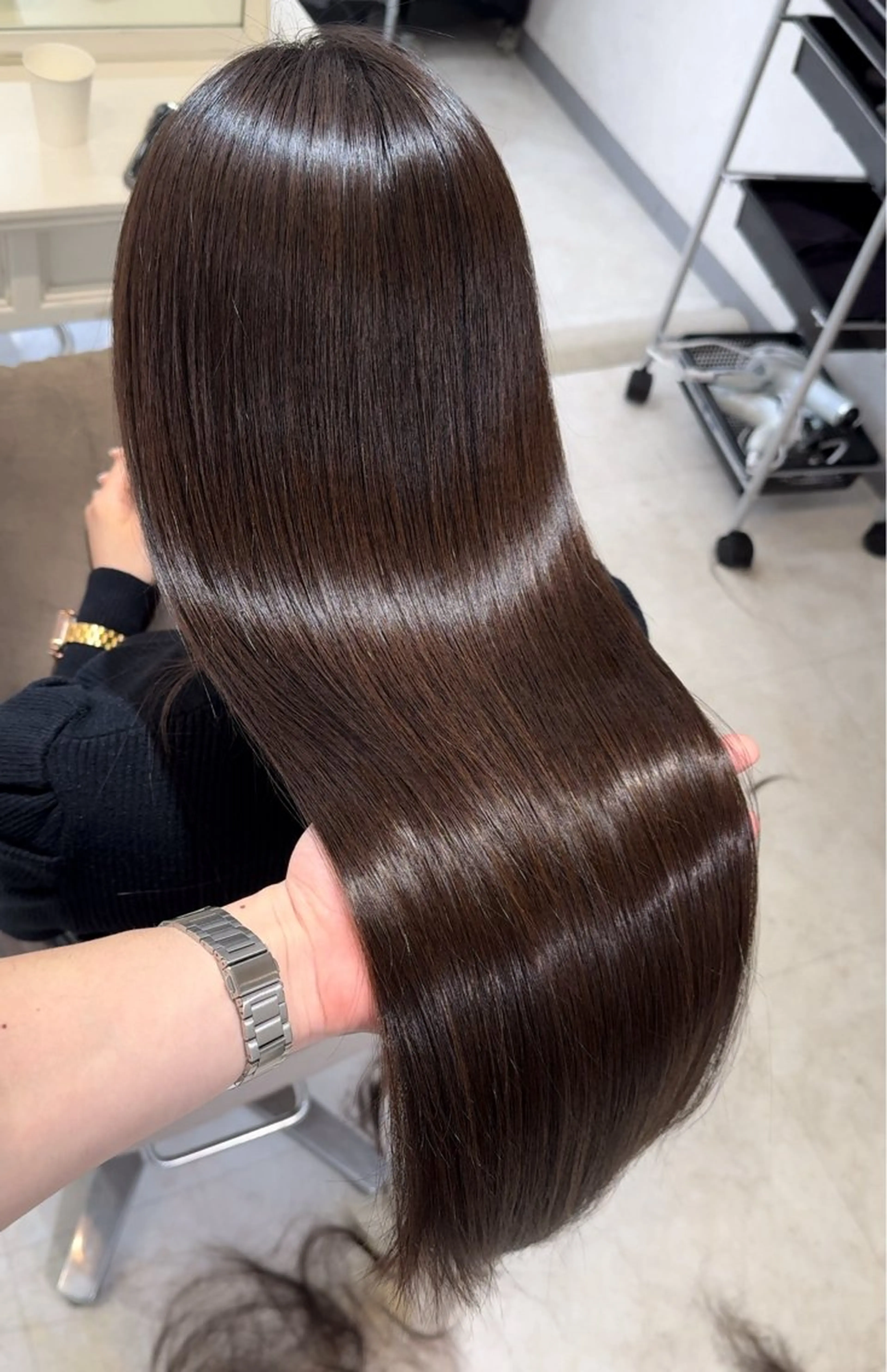 ロング 髪質改善 縮毛矯正 トリートメント 酸性ストレート カット ヘアカラー 縮毛矯正 トリートメント 髪質改善×縮毛矯正 Core梅田　片山のヘアスタイル