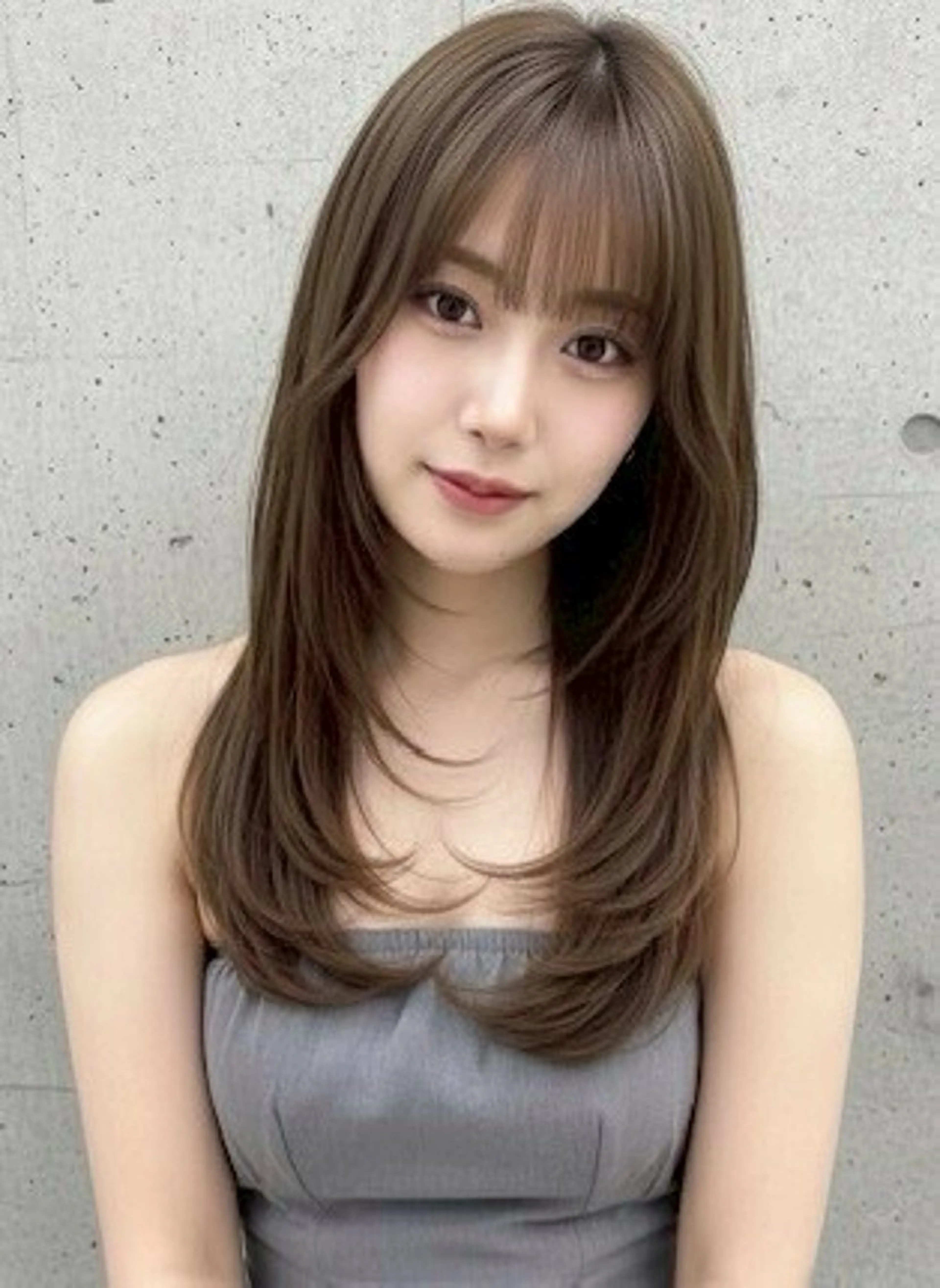 ロング カラー ヘアアレンジ ベージュカラー ブリーチ グレージュ ブリーチなしカラー オリーブベージュ カット ヘアカラー トリートメント 【代表】 たき〜のヘアスタイル