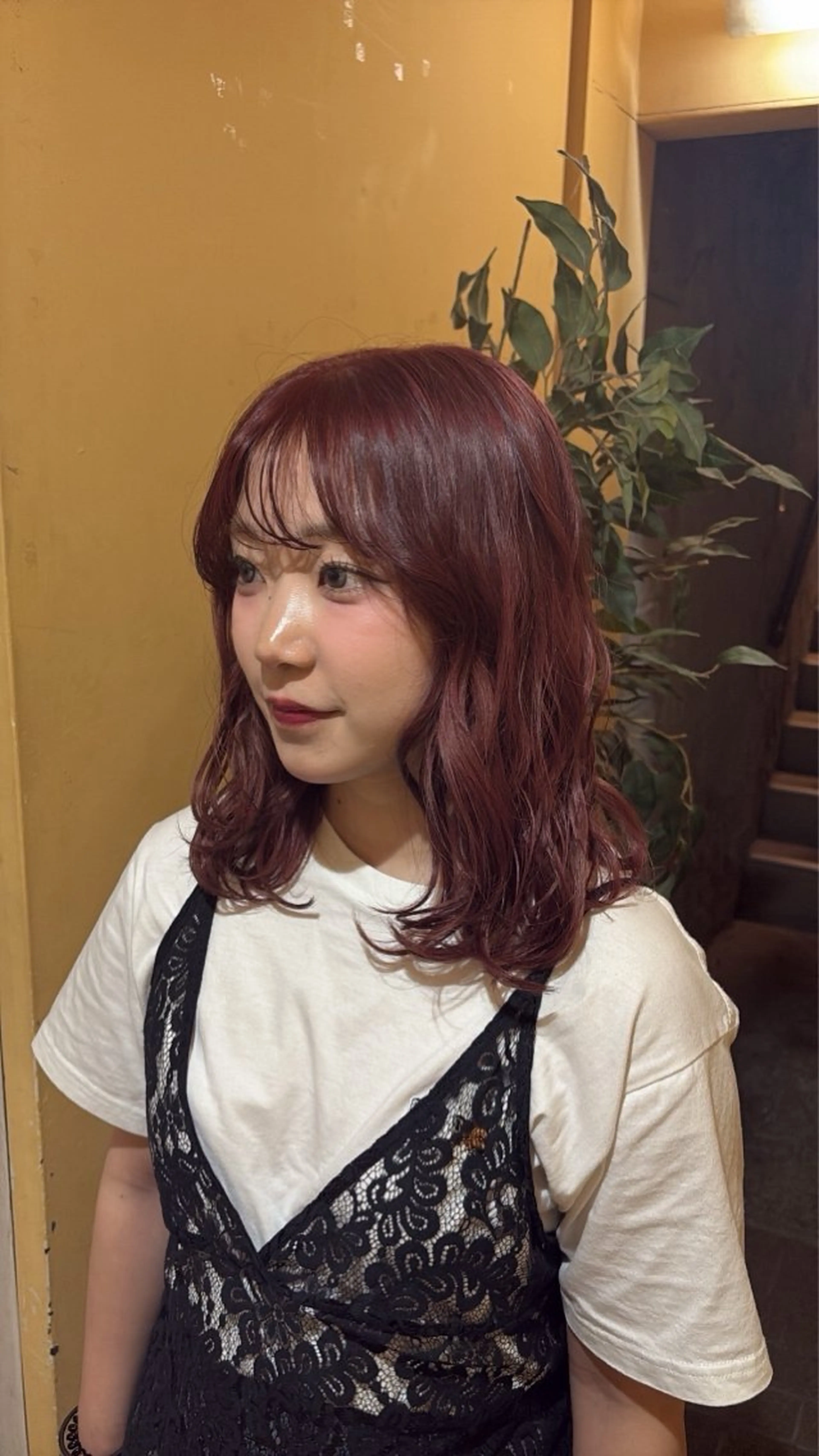 ミディアム ヘアカラー 大谷 羽音のヘアスタイル