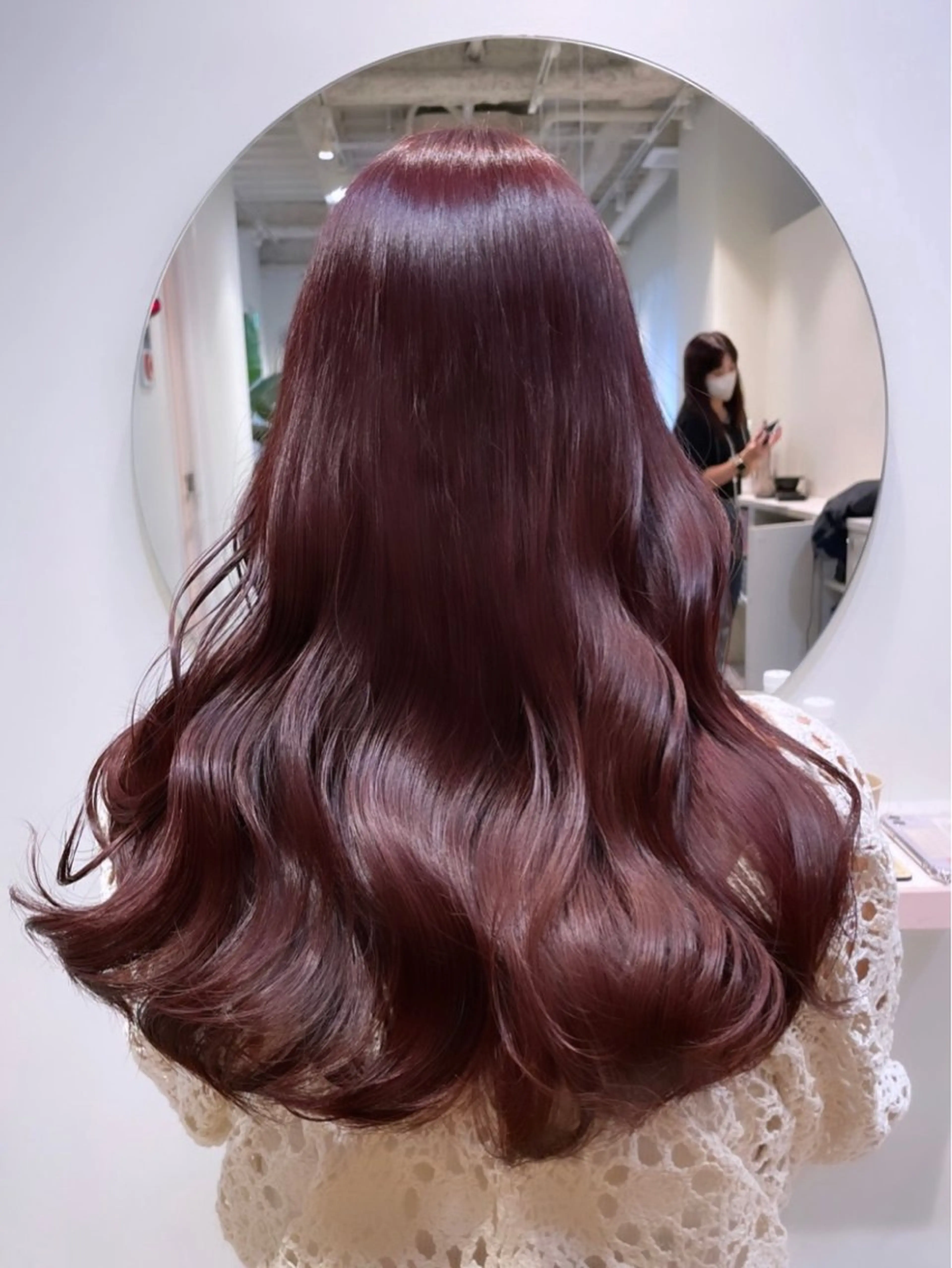ロング カラー ブラウンカラー ピンクカラー ピンクブラウン ヘアカラー トリートメント 若月 あやかのヘアスタイル