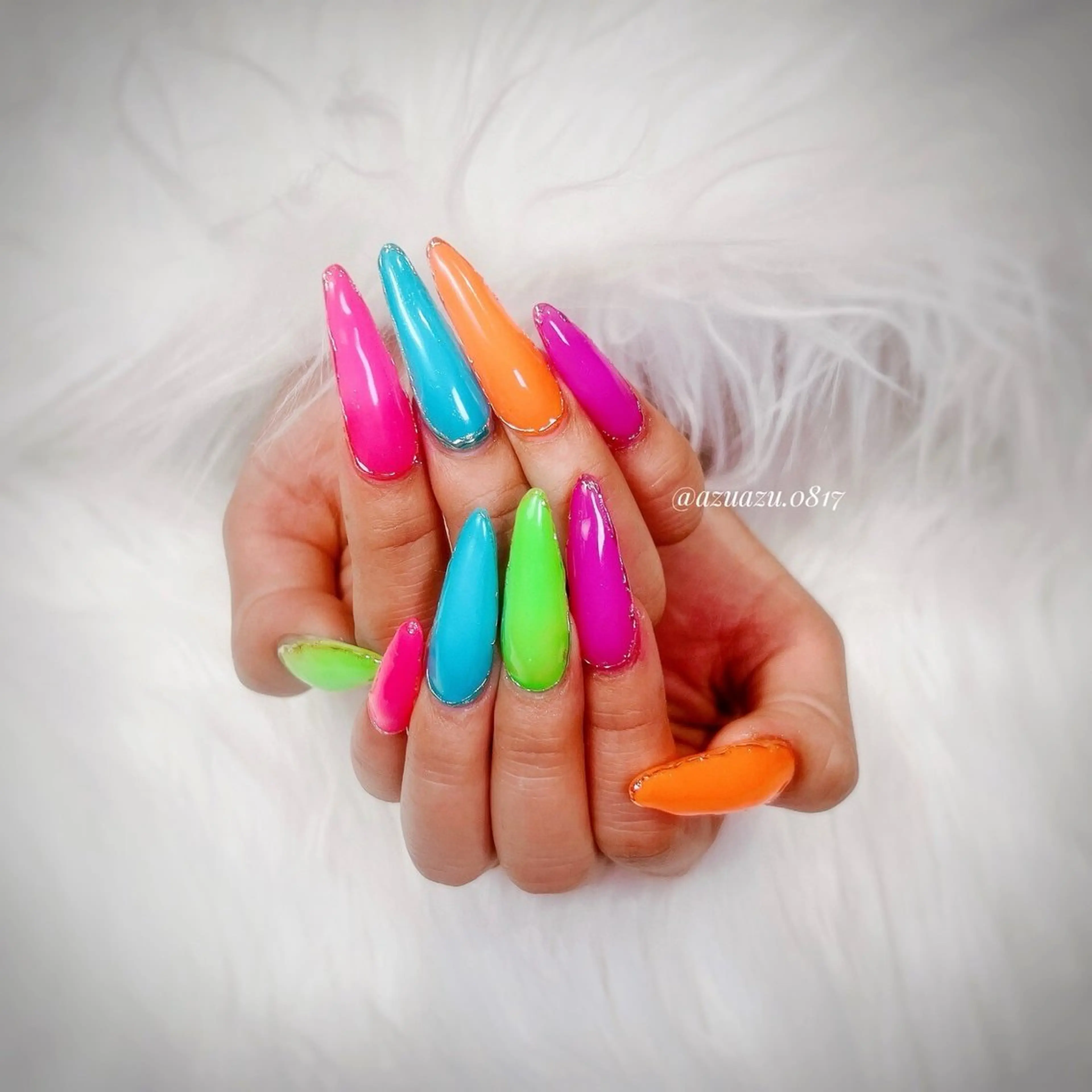【HAND】スカルプでの10本長さ出し ワンカラーorラメグラデーション（10色）★オフ有⭕️の写真