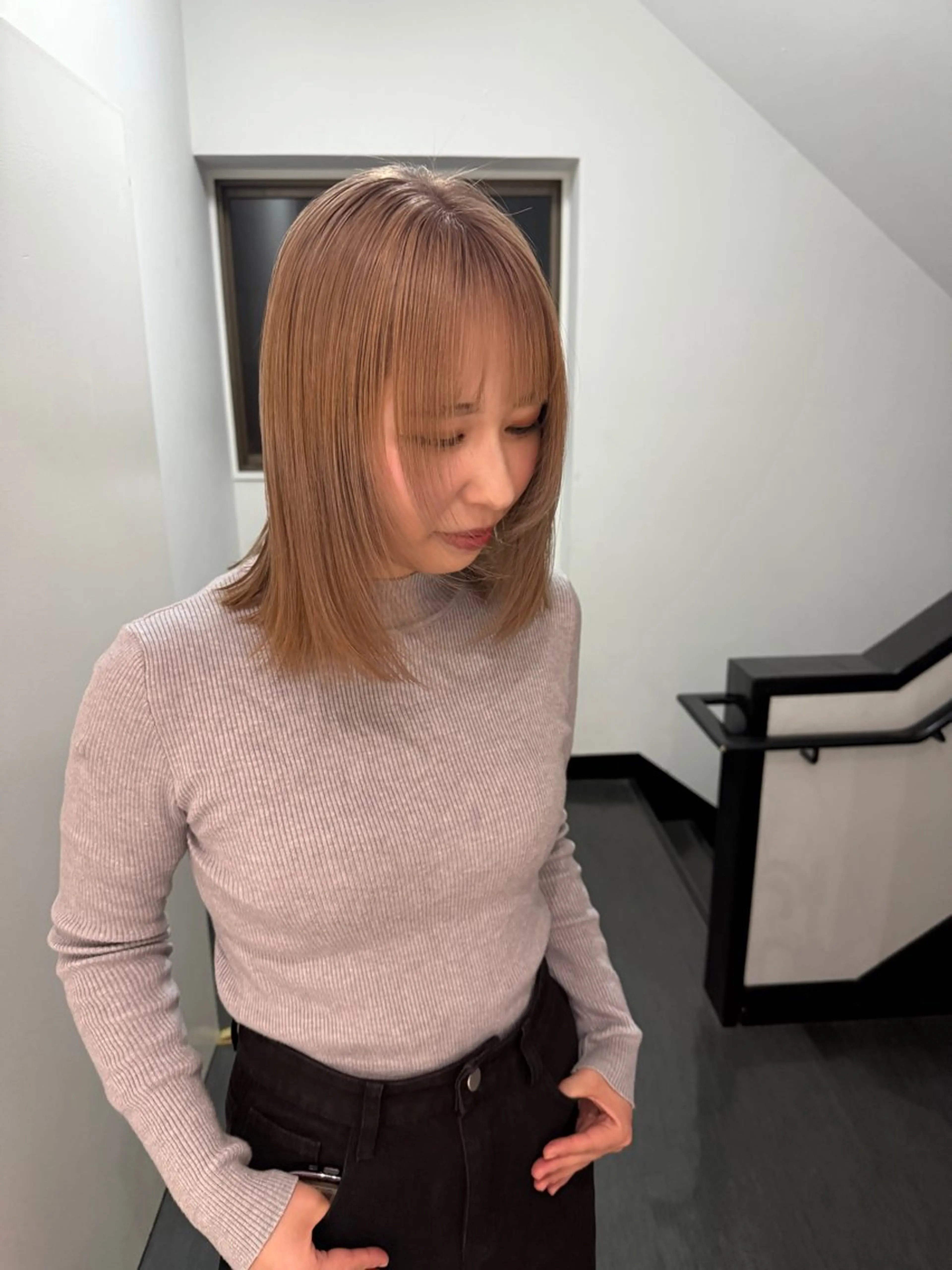 ミディアム カット ヘアカラー トリートメント HAZEL 博多所属・SHIORI/ 博多美容室のヘアスタイル