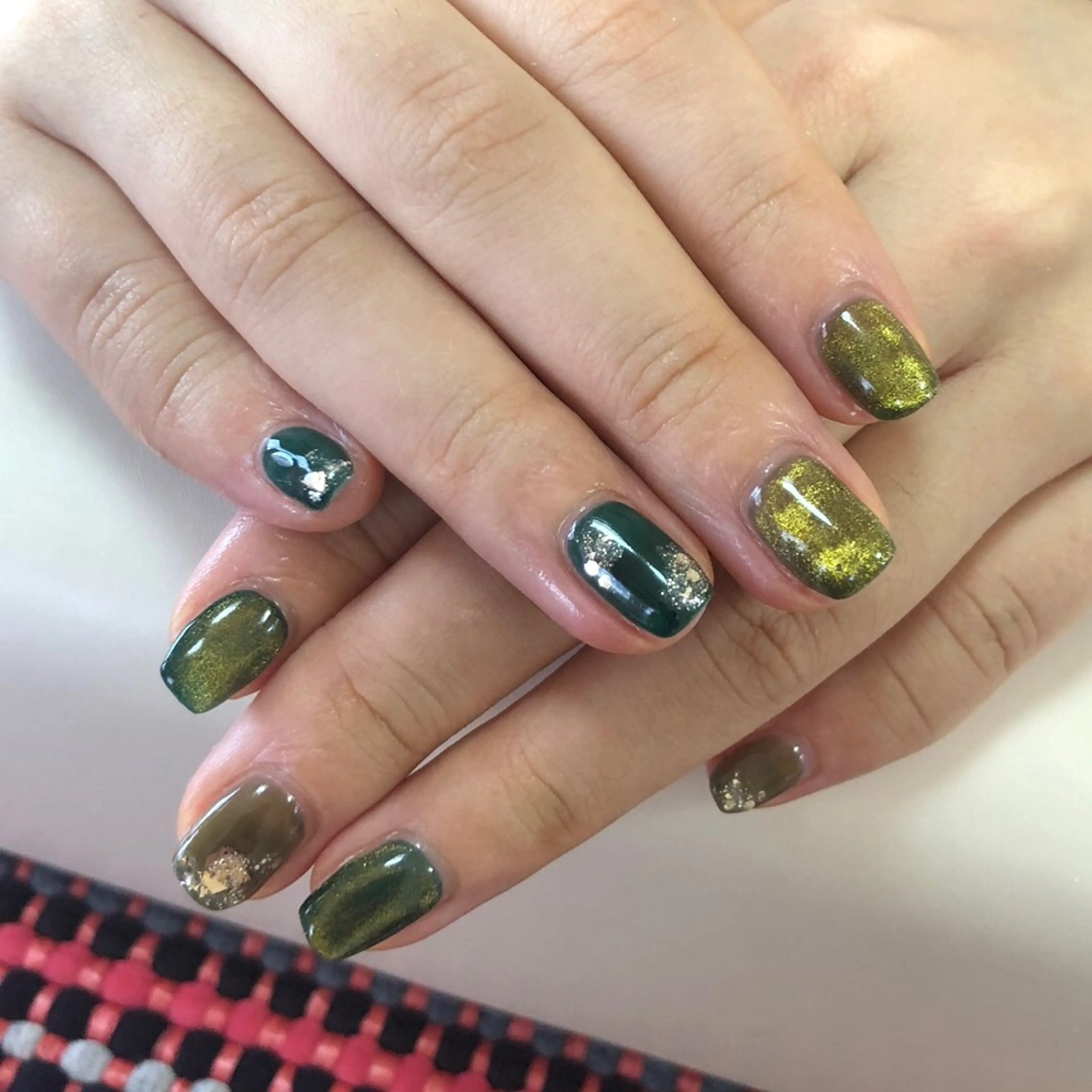 ネイル ジェルネイル グリーン マグネットネイル meeho所属・salon *meehoのネイルデザイン