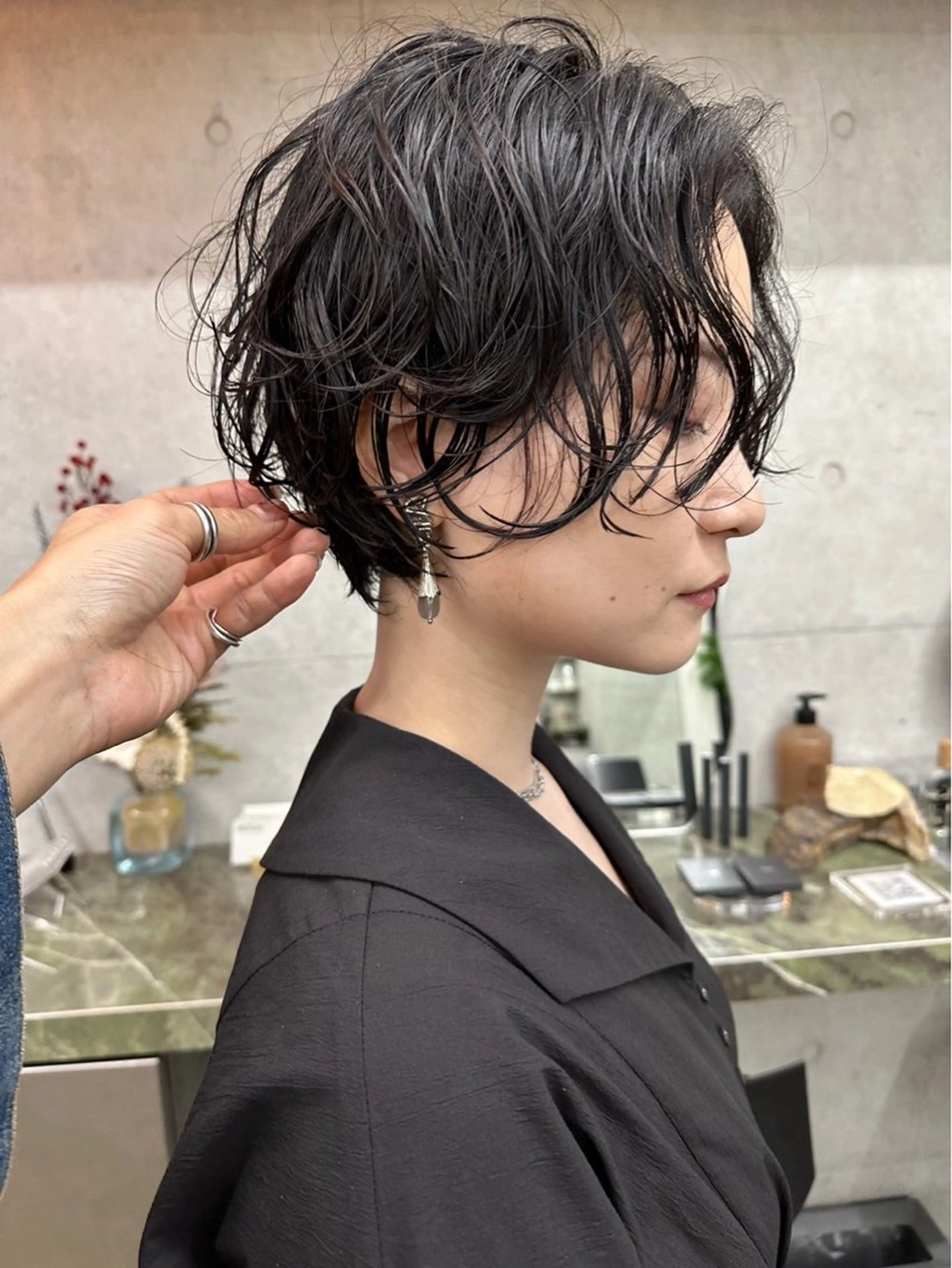 ショート カラー パーマ 透け感カラー 🌱いわさきのヘアスタイル