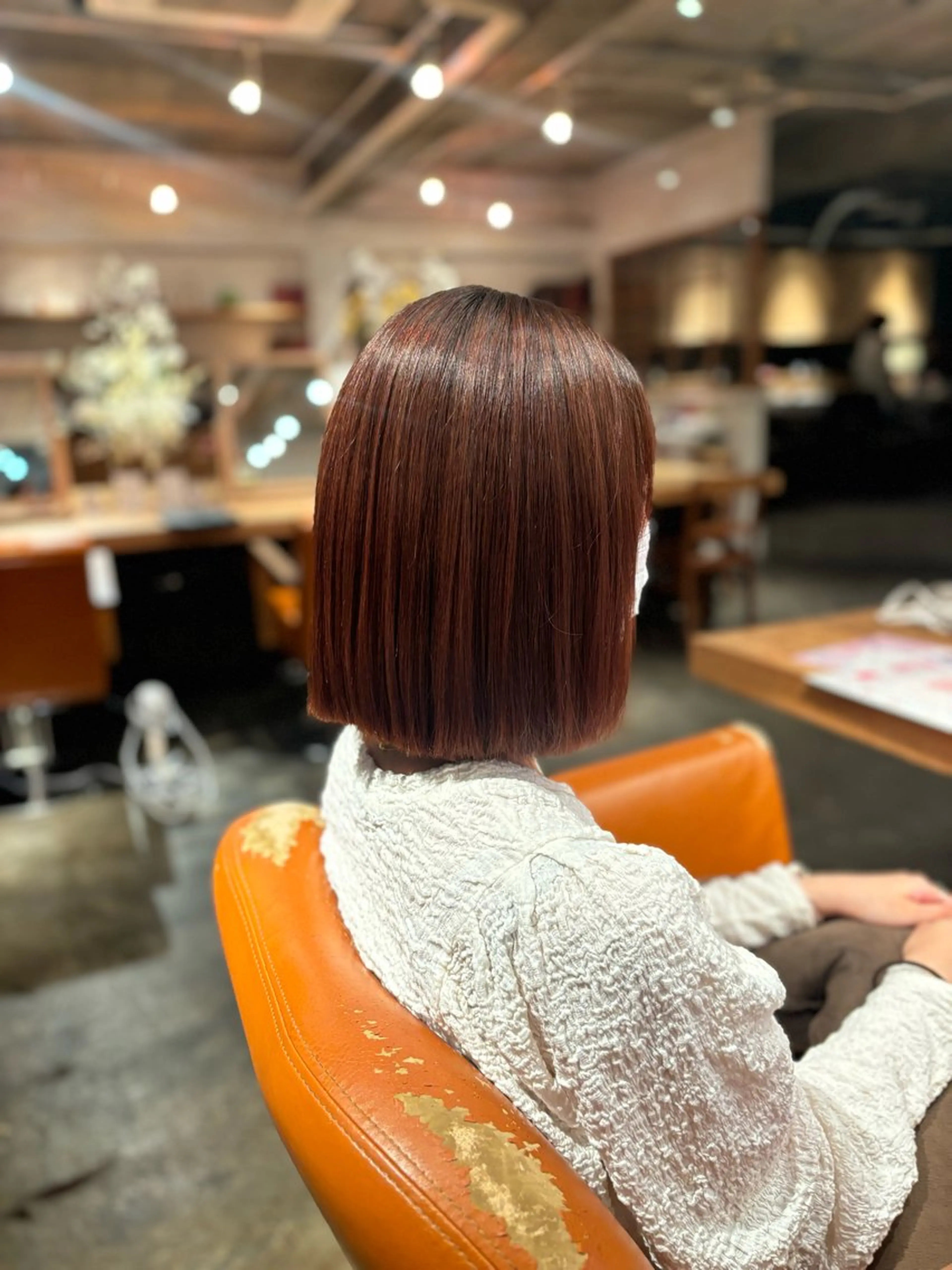 ロング パーマ ボブ くせ毛 ロング 酸性ストレート ストレートパーマ カット 縮毛矯正 トリートメント 髪質改善カラー ベージュ🤎YUMEのヘアスタイル