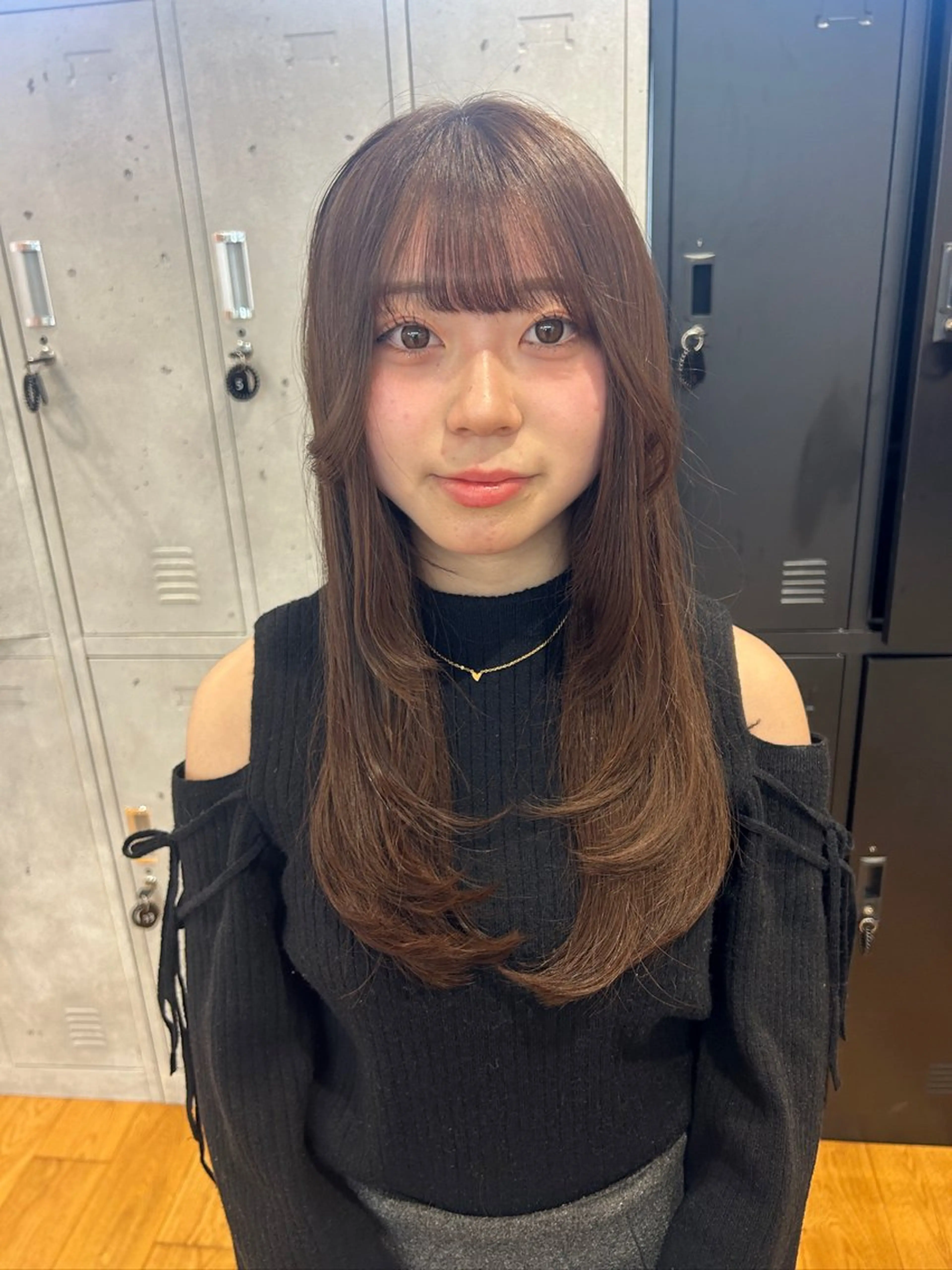 ロング カット ヘアカラー tokute 片岡心🐥のヘアスタイル
