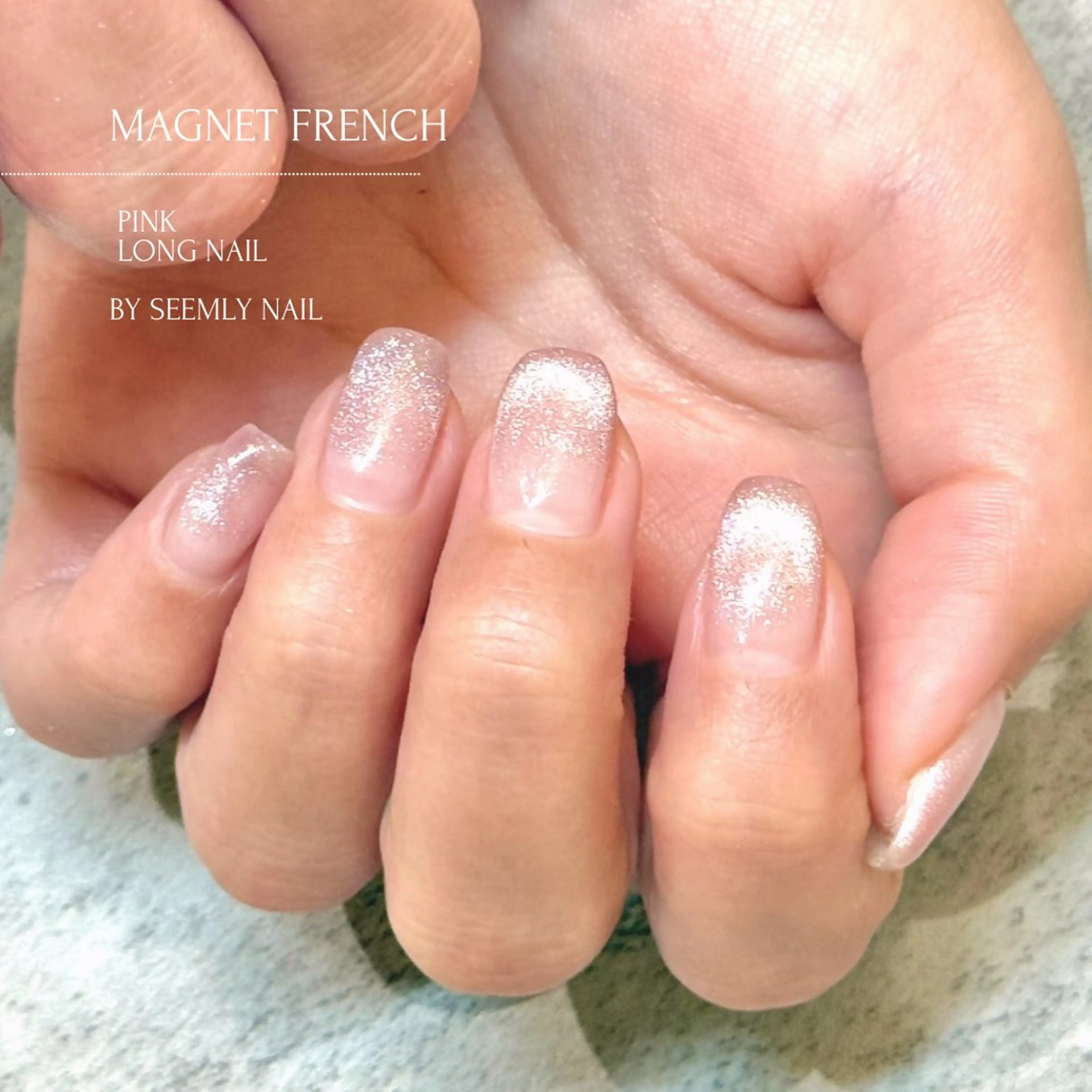 ネイル アートネイル フレンチネイル ジェルネイル マグネットネイル マグネットフレンチ Seemly 千田町店所属・フラワーパラジェル 🌸シームリーエミのネイルデザイン