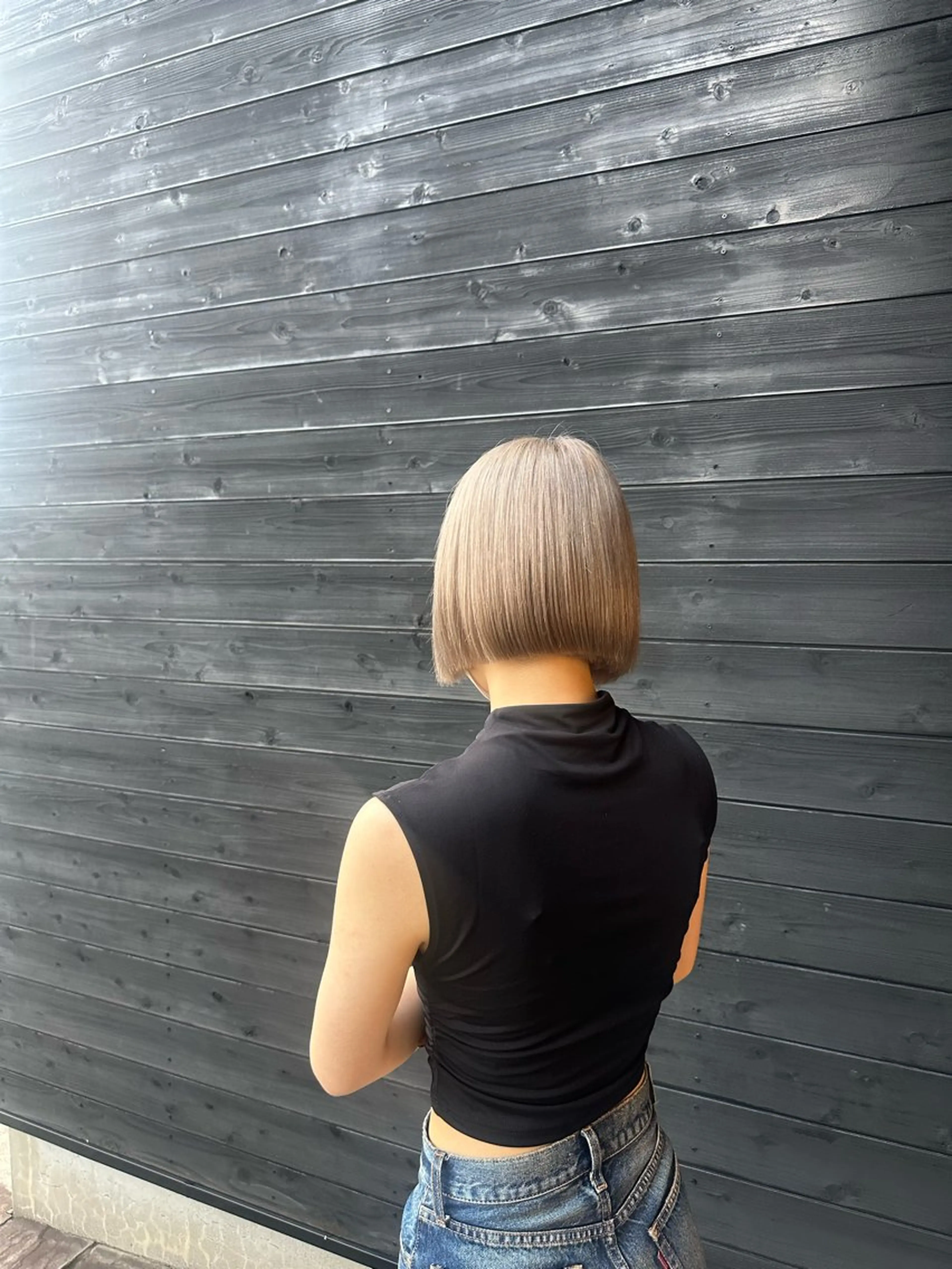 ショート 切りっぱなしボブ ボブ ヘアカラー 大羽 晴日のヘアスタイル