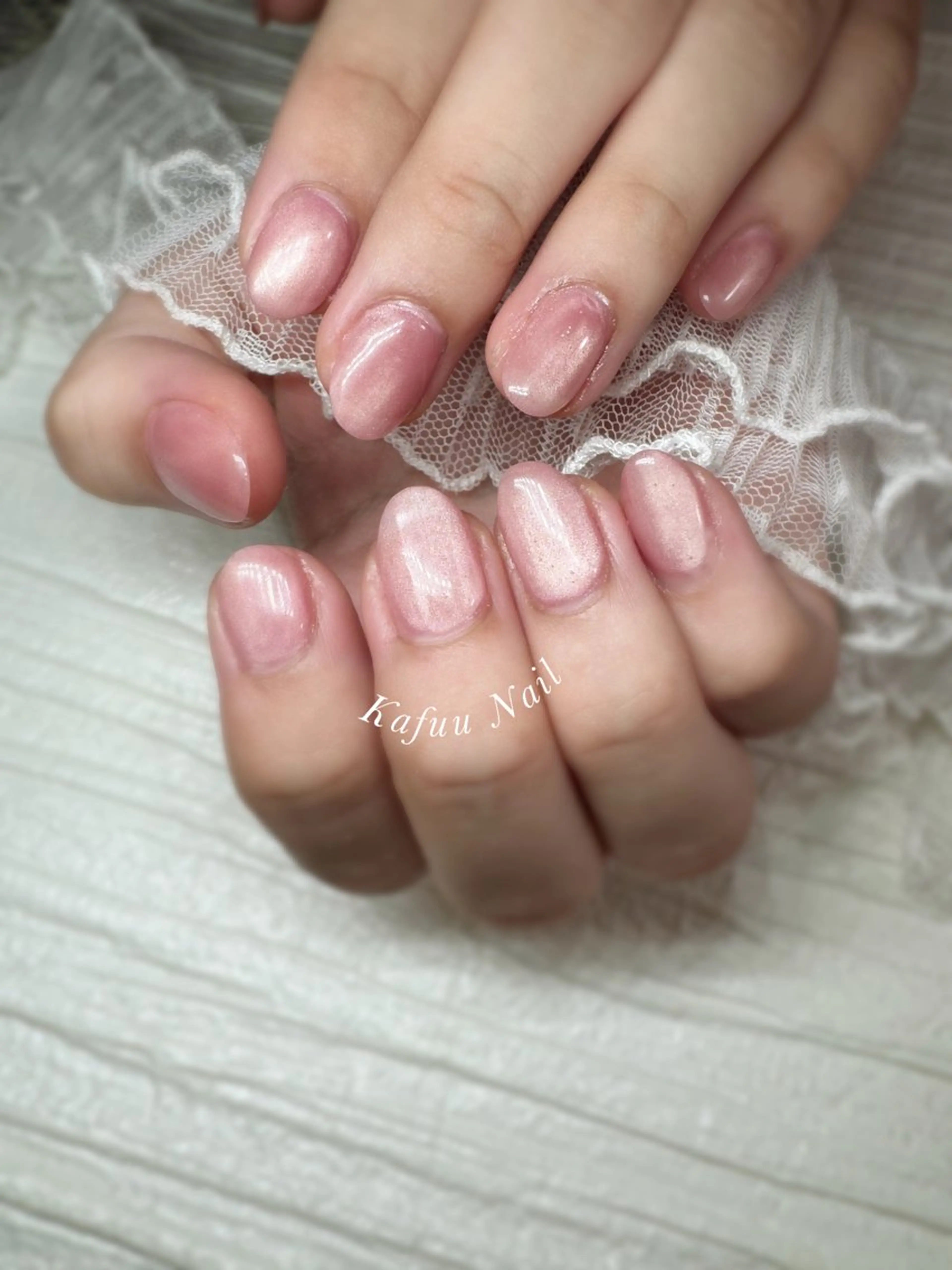 ネイル マグネットネイル ピンク ハンドネイル Kafuu Nailのネイルデザイン