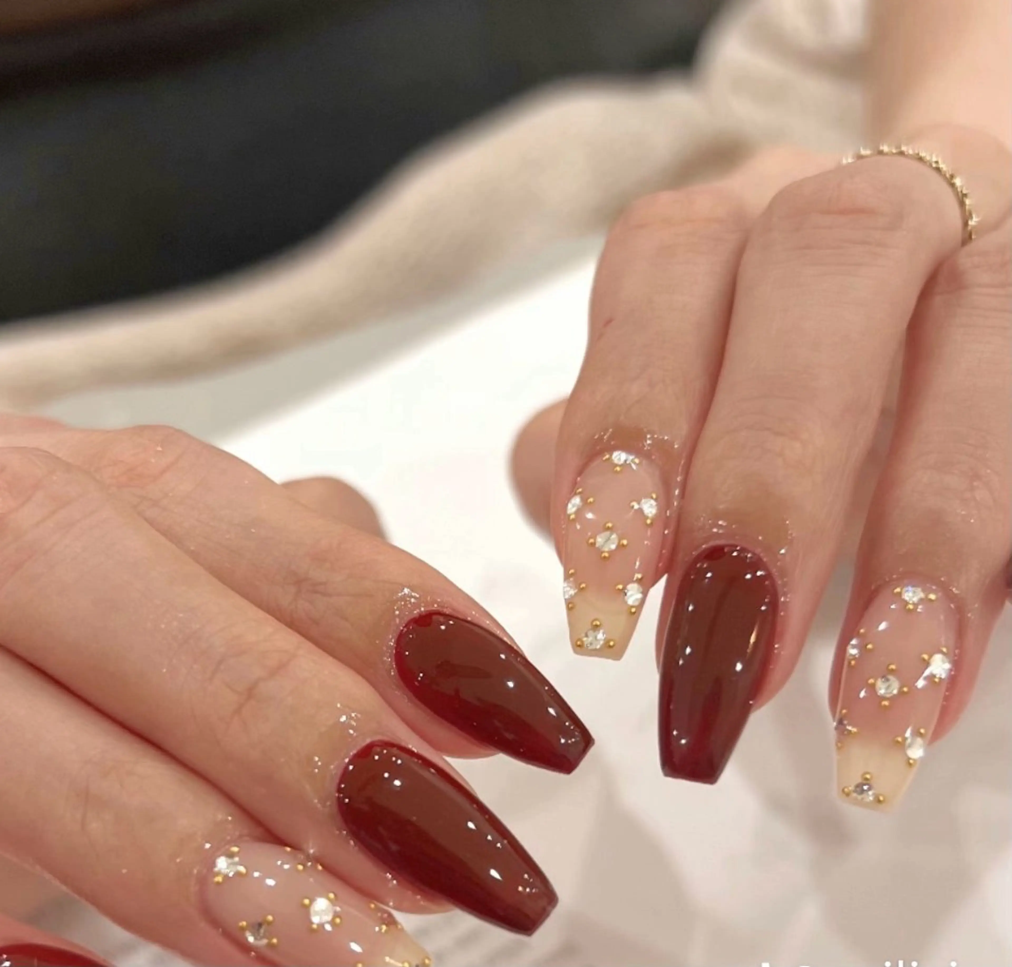 ネイル アートネイル フレンチネイル ジェルネイル キラキラネイル ニュアンスネイル ハンドネイル Ryu Nail Studio所属・Ryu Nail YukiChanのネイルデザイン