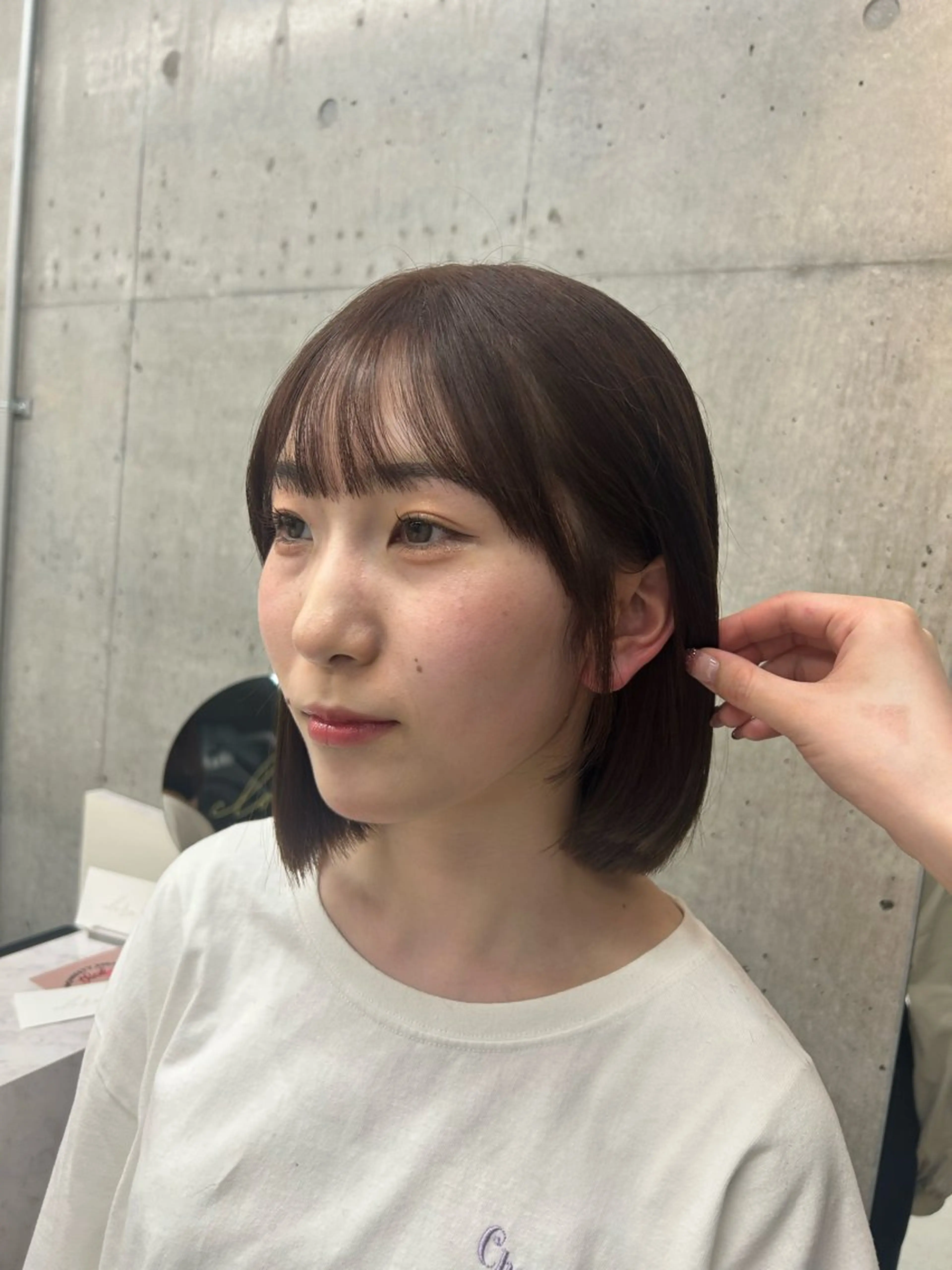 ミディアム 縮毛矯正 カット ヘアカラー トリートメント Lomalia Yuukaのヘアスタイル