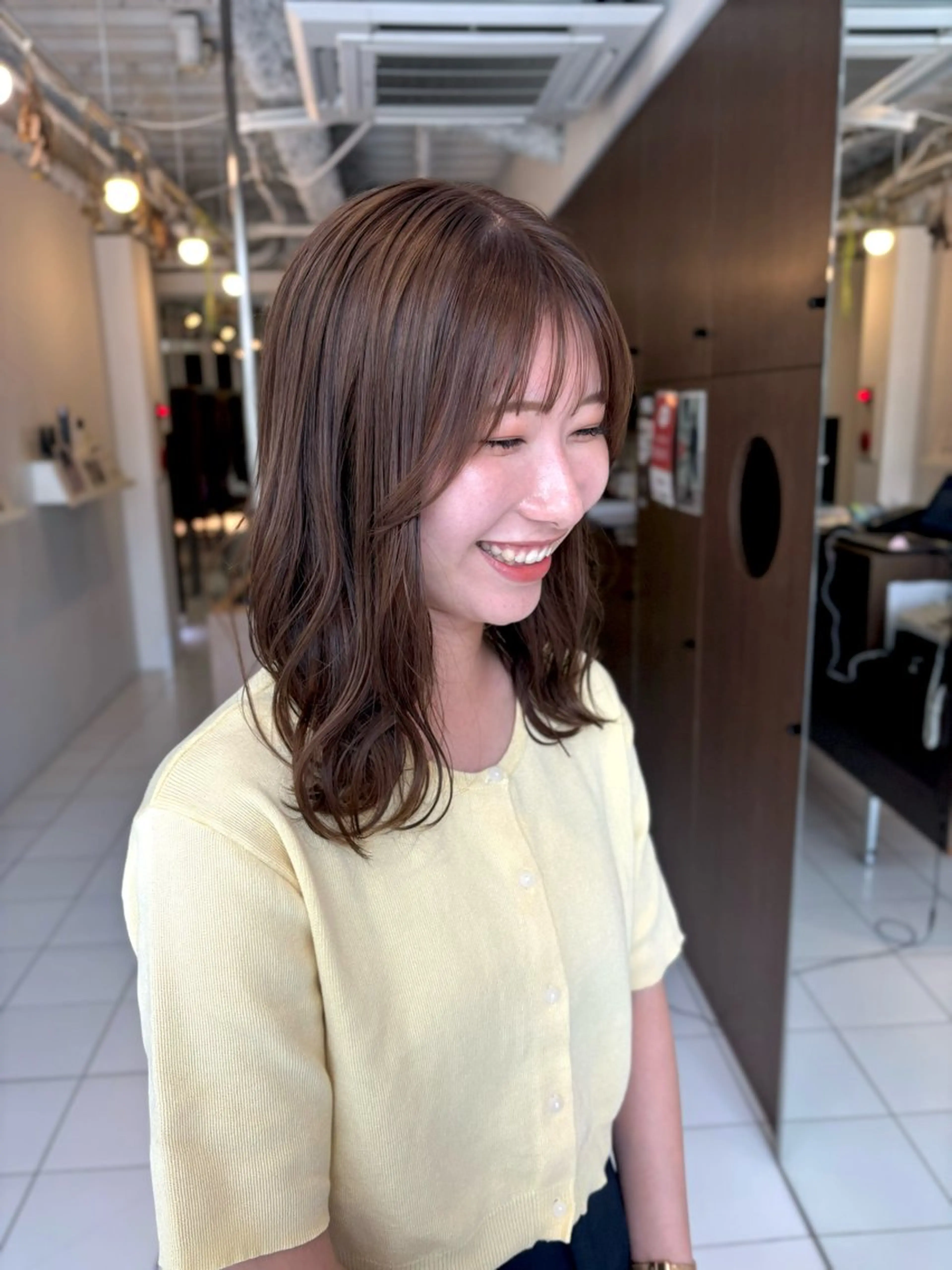 セミロング カラー ブラウンカラー ショコラブラウン 透明感カラー/ 寺田千雅子のヘアスタイル