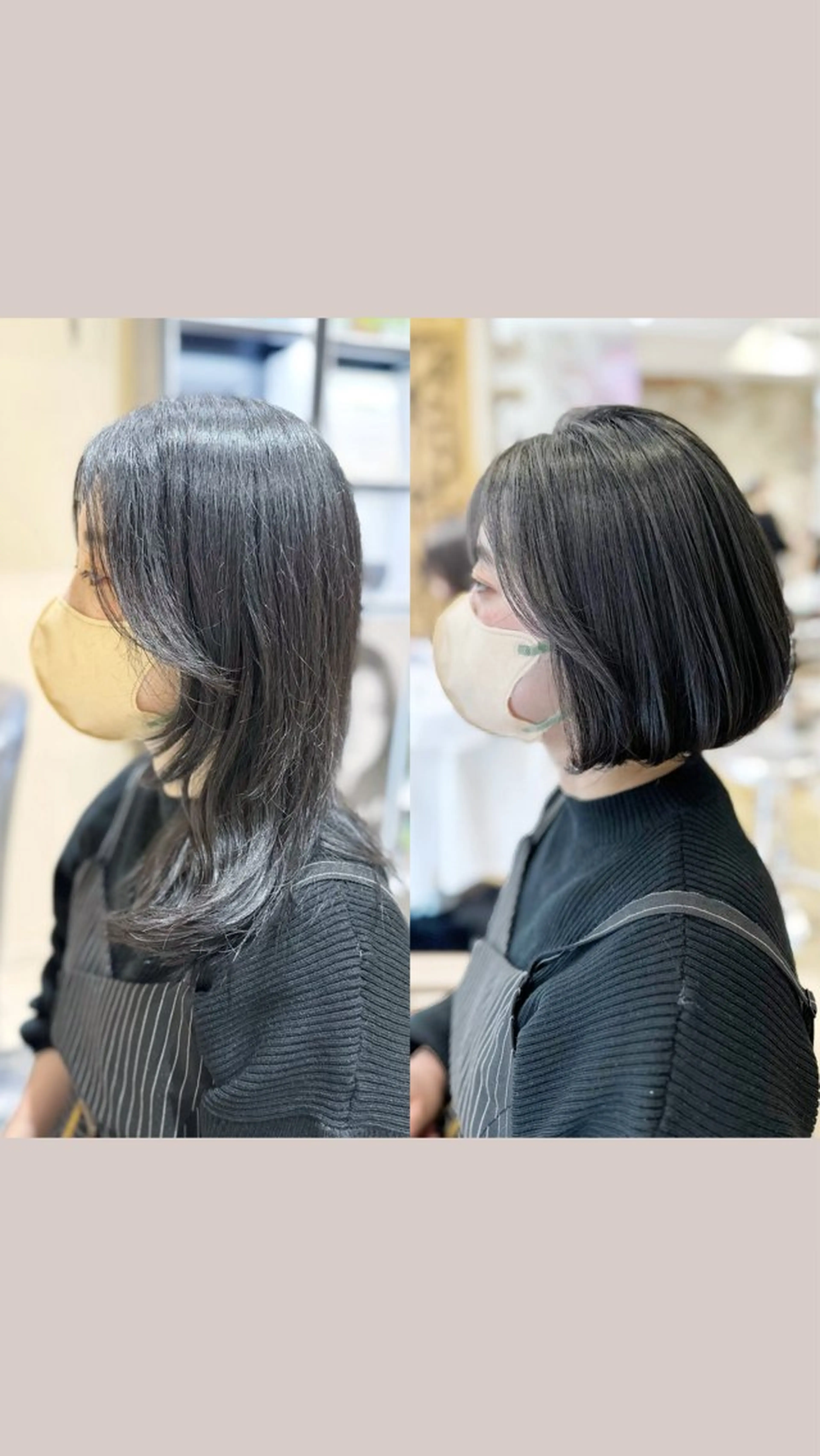 ショート カラー ベージュカラー 透明感カラー ボブ くびれヘア 顔周りカット カット トリートメント 💫レイヤーカット 💫木原佑璃香のヘアスタイル