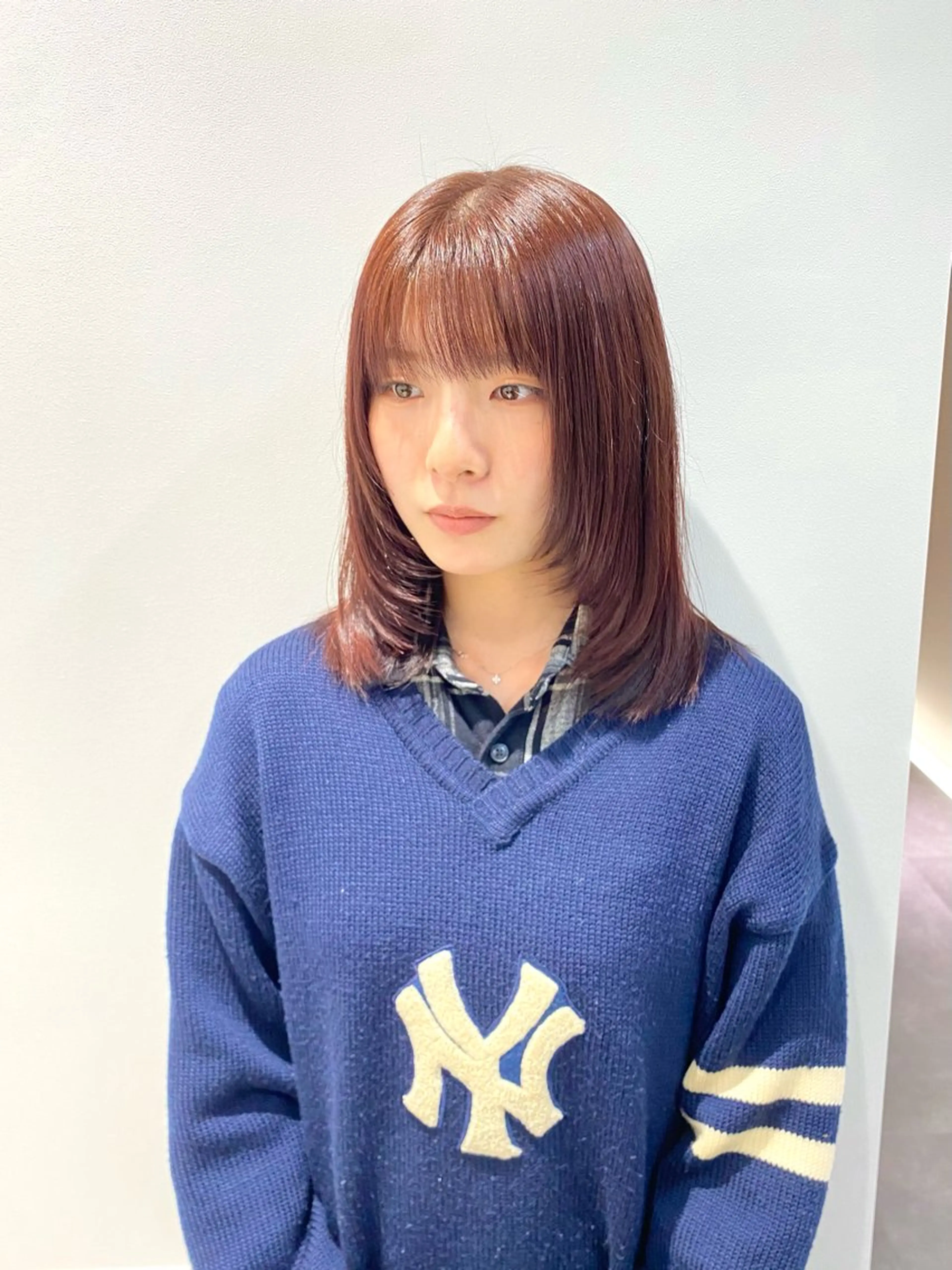 ミディアム カラー カット トリートメント 髪質改善水素TR× レイヤーカット/熊澤のヘアスタイル