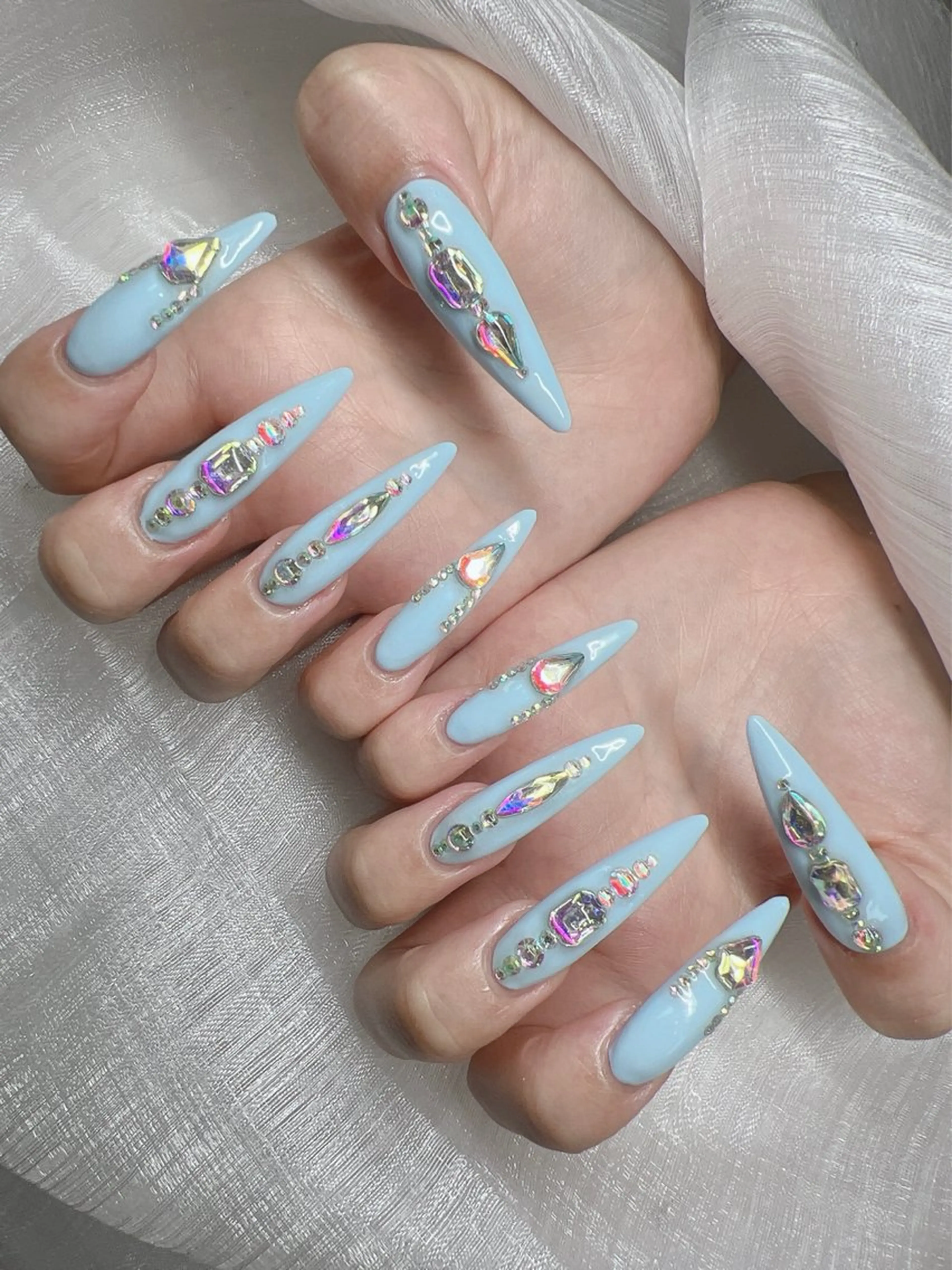 ネイル 長さ出し グラデーション キラキラネイル マグネットネイル ニュアンスネイル ハンドネイル Lee Nails チップ長さだし専門店のネイルデザイン