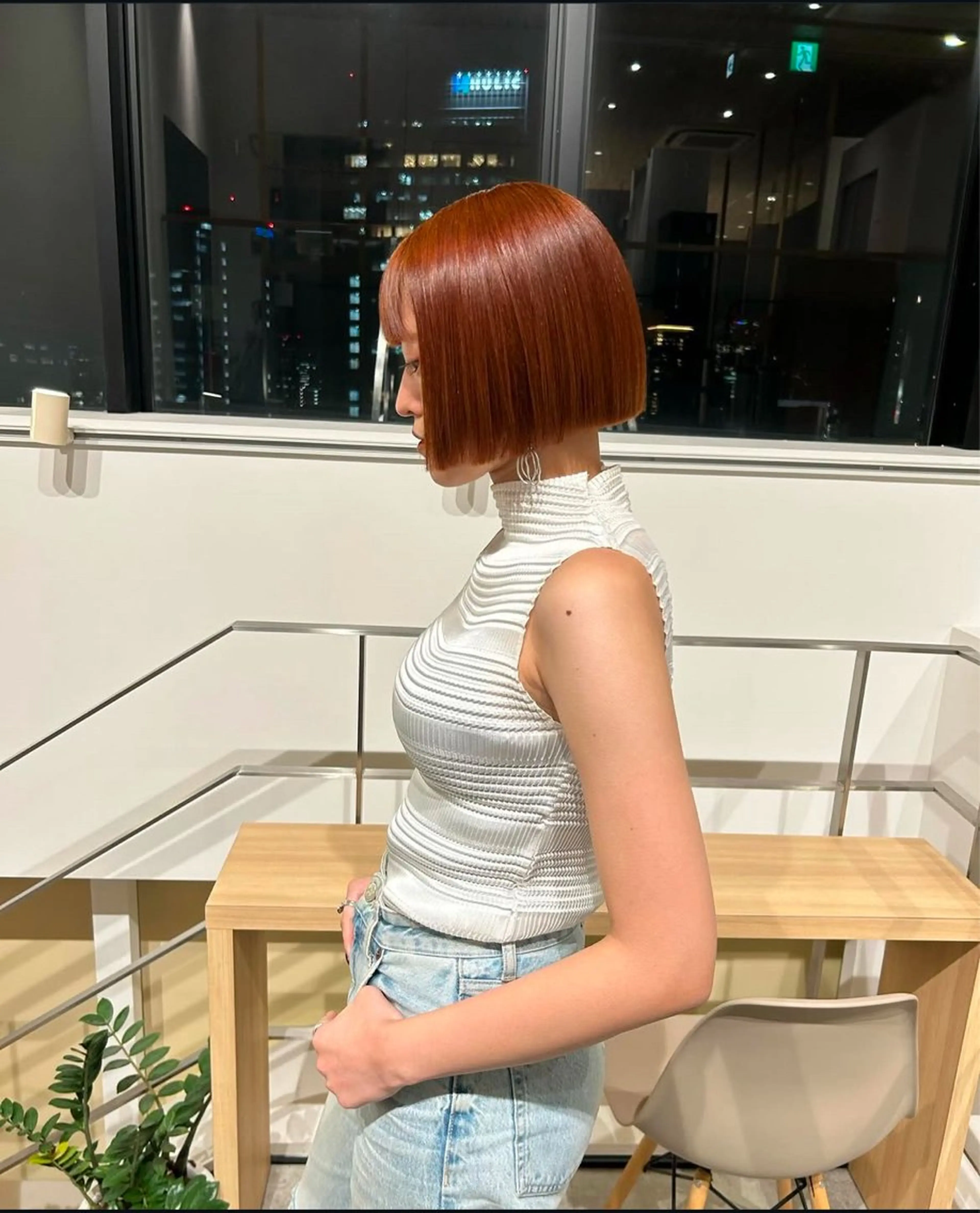 ミディアム カラー パーマ ヘアアレンジ キッズ オレンジ ボブ カット ヘアカラー GOTODAY SHAiRE SALON (原宿本店)所属・sakurai kana 🎀のヘアスタイル