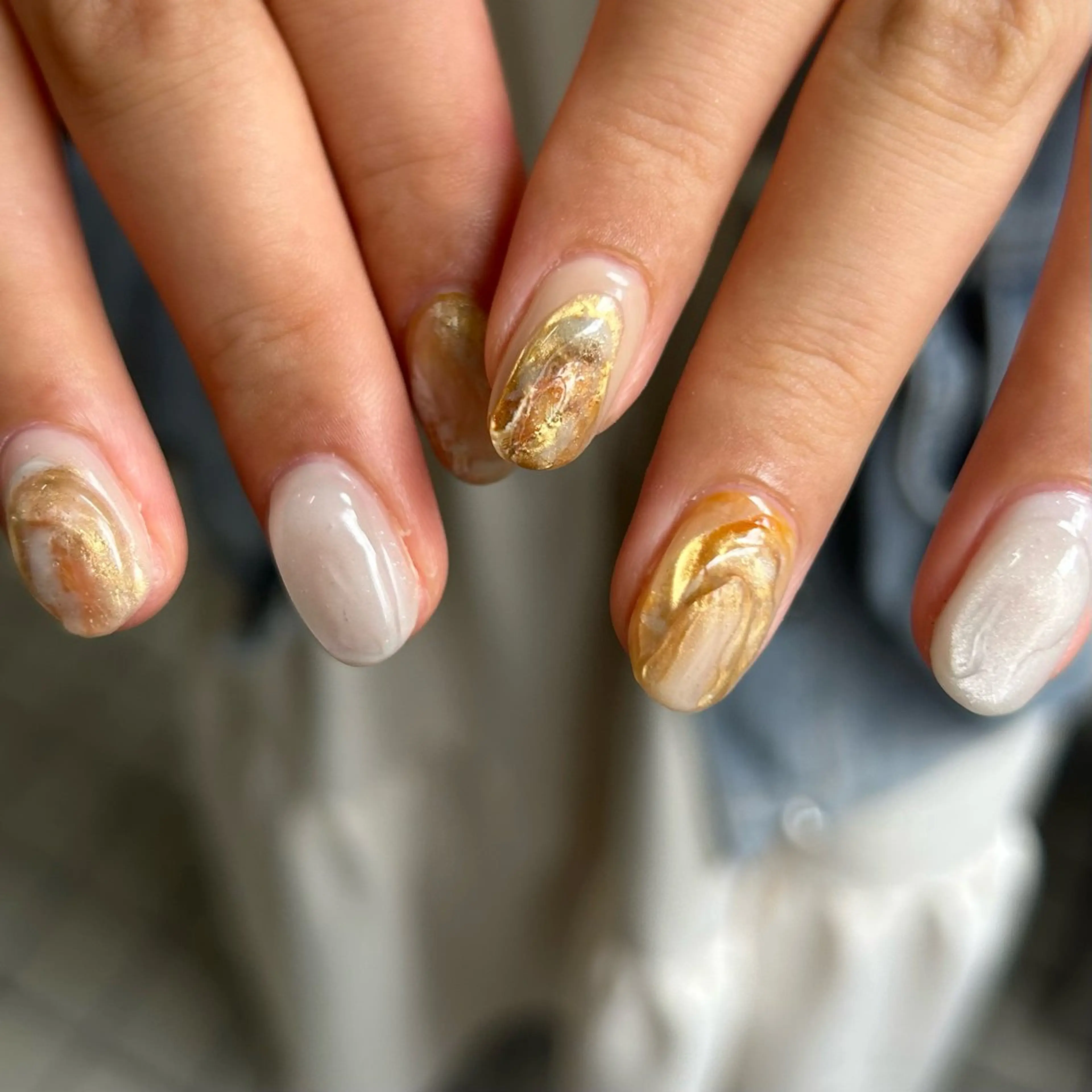 ネイル ニュアンスネイル オレンジ ハンドネイル Etel atelier.のネイルデザイン