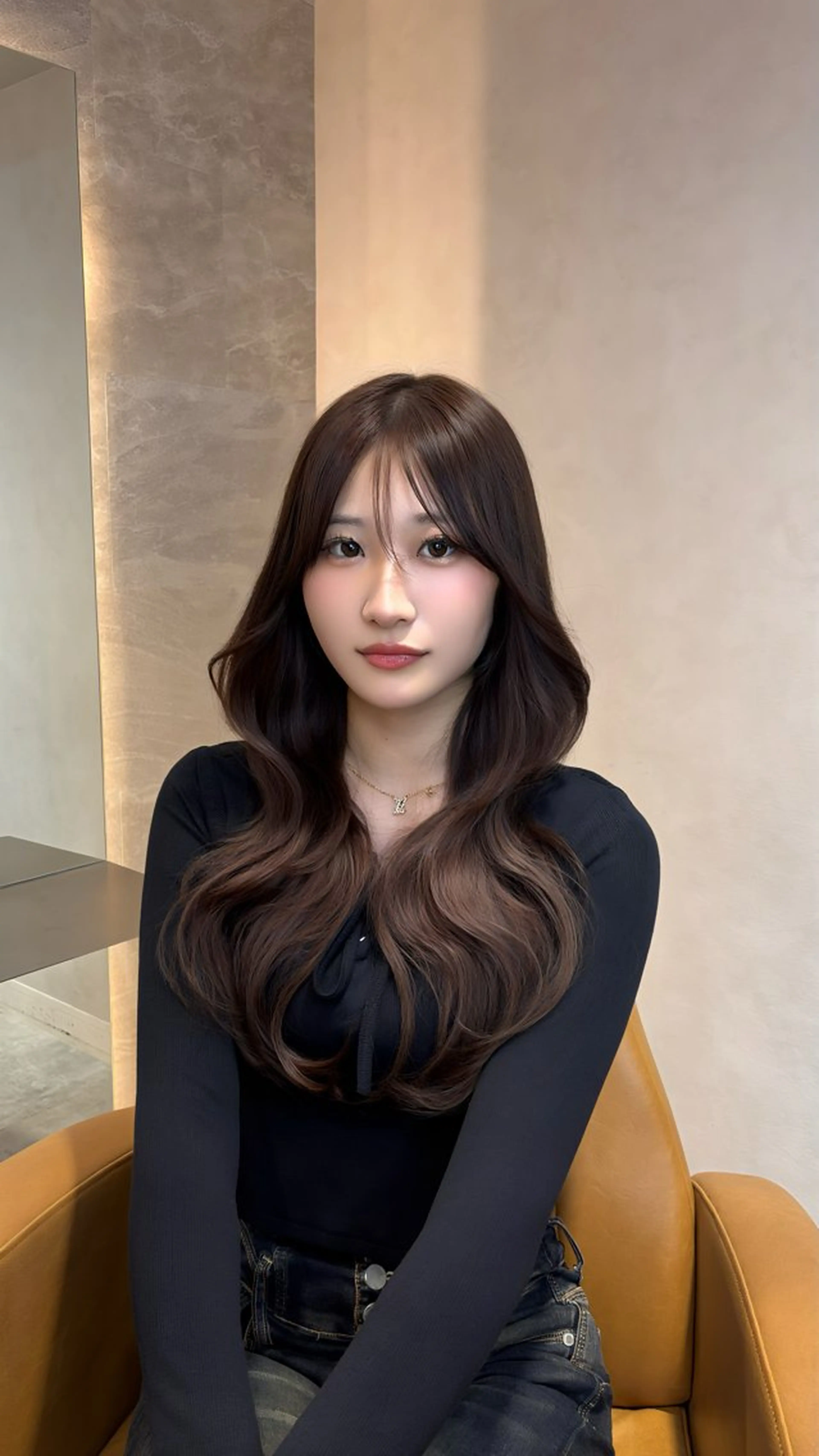 セミロング カラー カット ヘアカラー トリートメント 銀座/韓国レイヤー髪 質改善/RYUのヘアスタイル