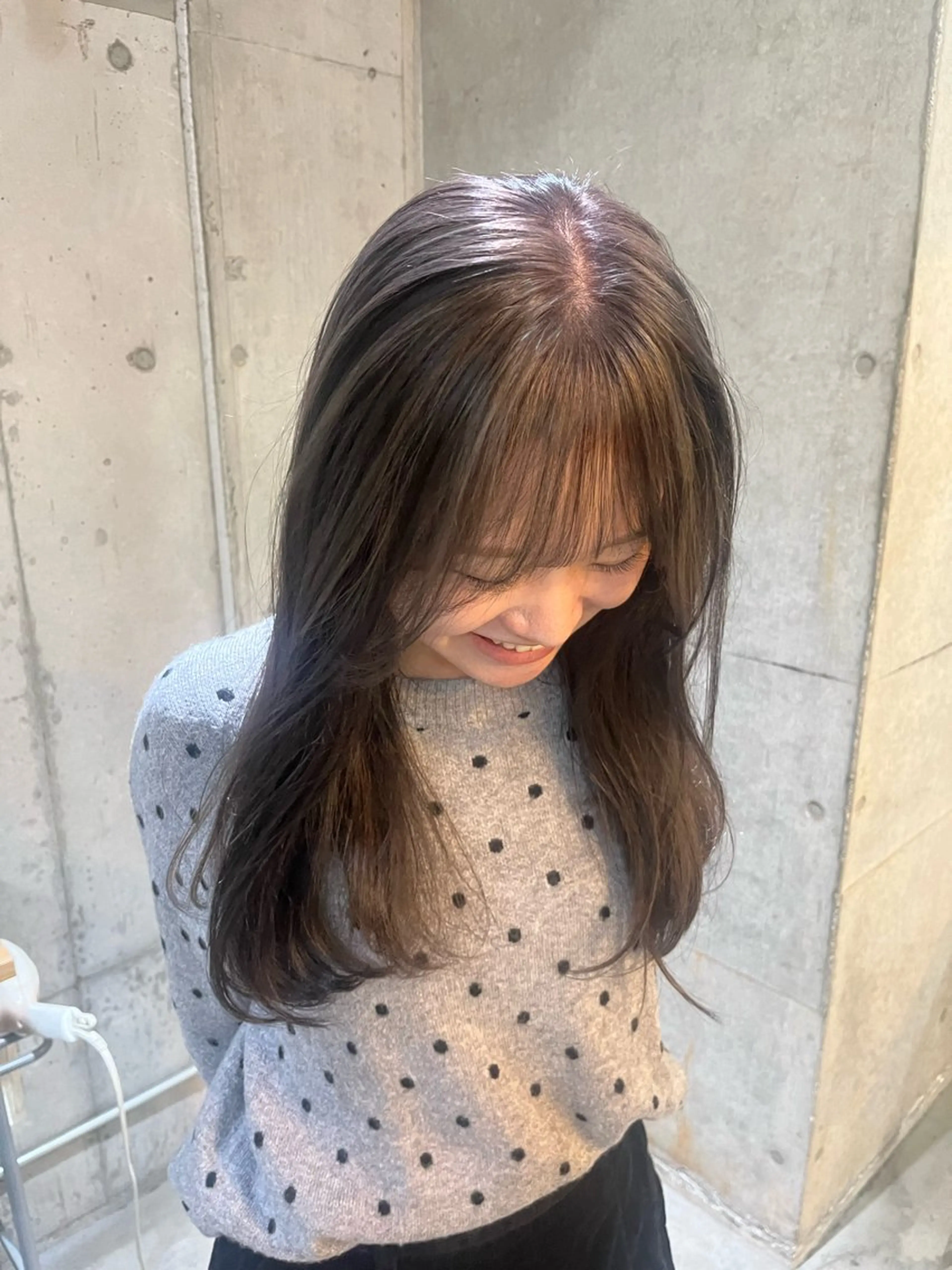 セミロング カラー ヘアカラー トリートメント ハイトーン/顔まわり レイヤー/YUKAのヘアスタイル