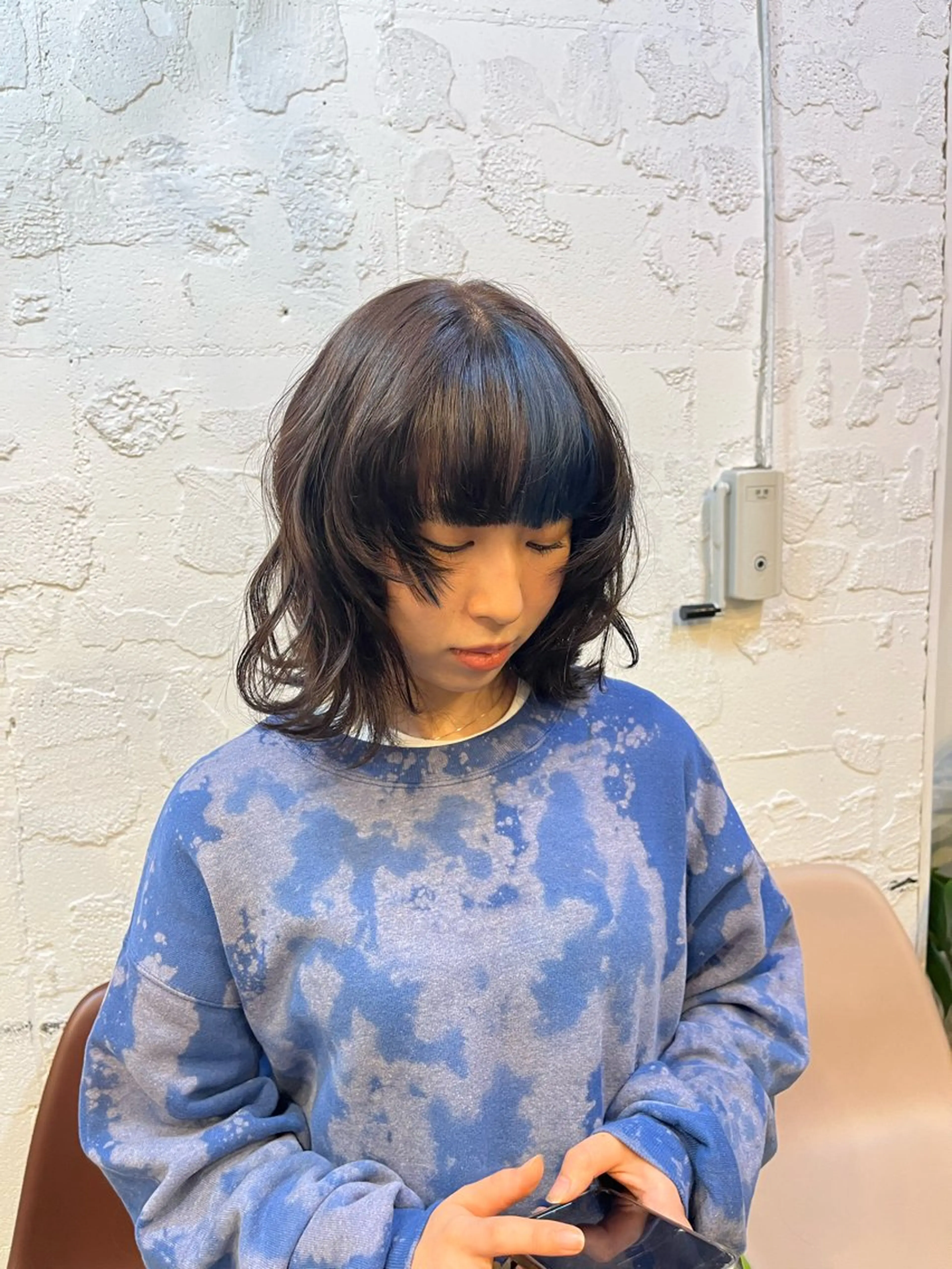 ミディアム カット GO TODAY SHAiRE SALON 原宿本店所属・ブリーチ/レイヤー ハッシュカット/河内のヘアスタイル