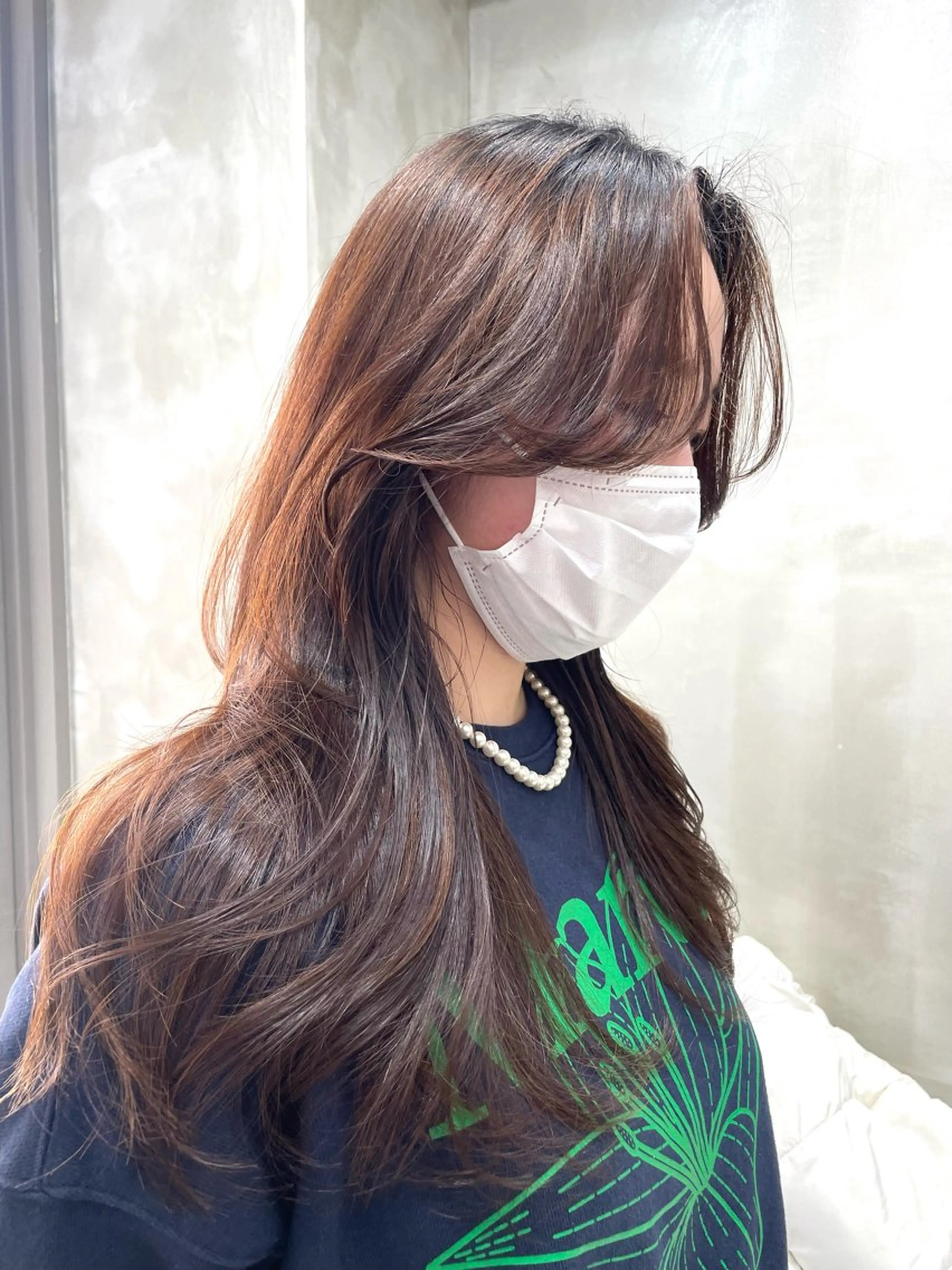 セミロング カラー ベージュカラー ブラウンカラー 透明感カラー 韓国風ヘア レイヤーカット the path shogo🌻のヘアスタイル