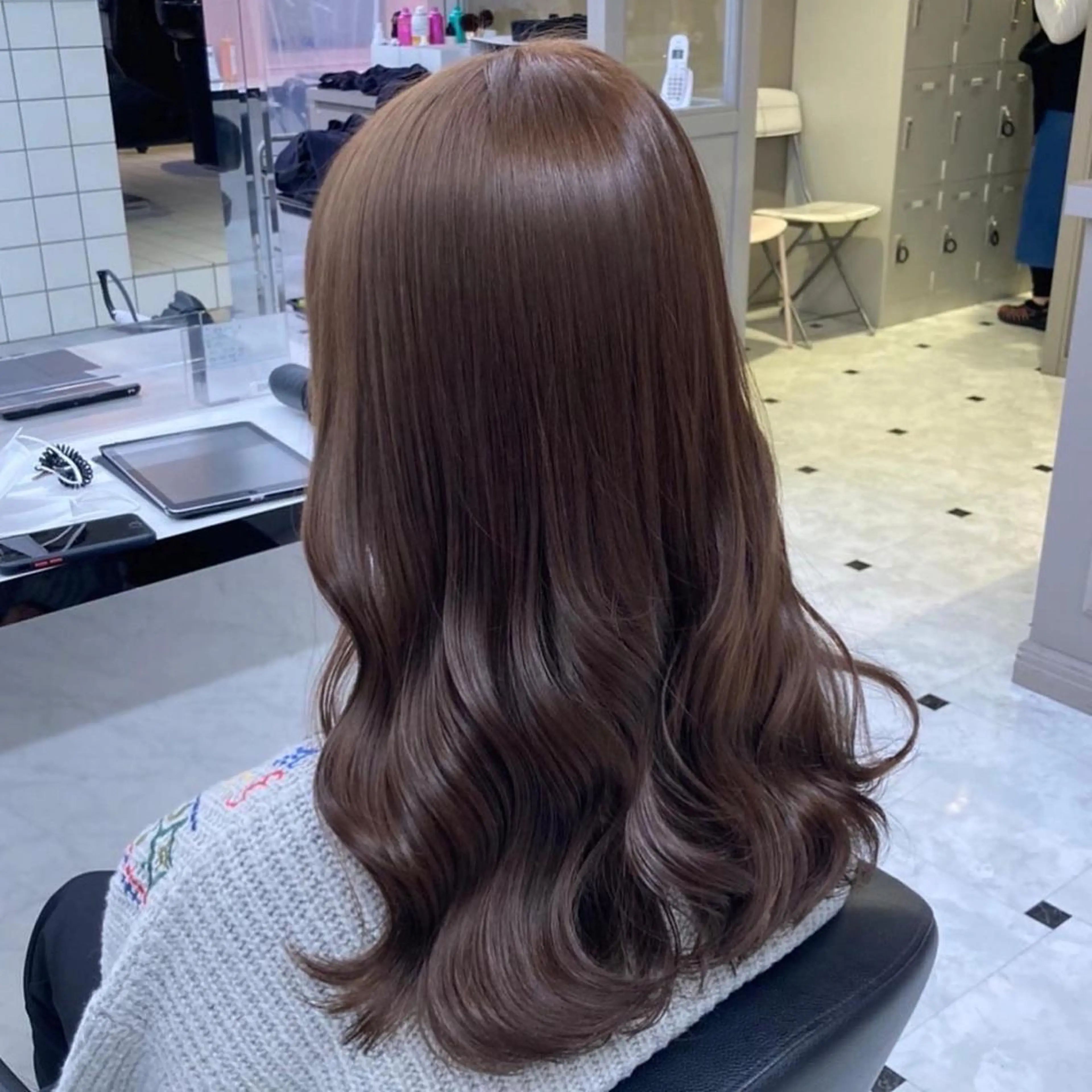 ロング カラー ヘアカラー トリートメント ヘッドスパ ヘアセット 透明感ラベンダー💗 SHOのヘアスタイル