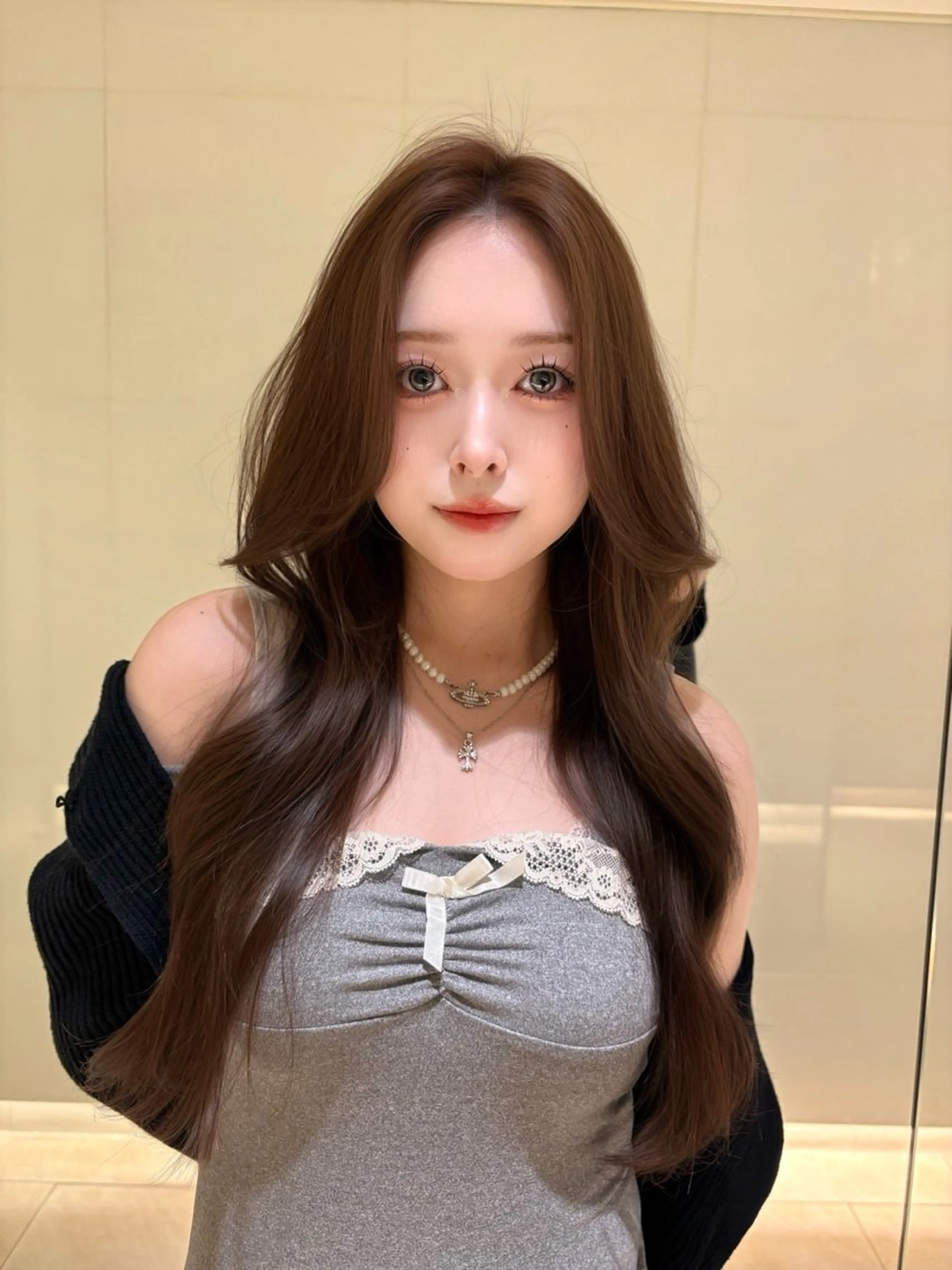 ロング ロング カット ヘアカラー トリートメント 韓国🇰🇷レイヤー 透明感/秀瑛🩶のヘアスタイル