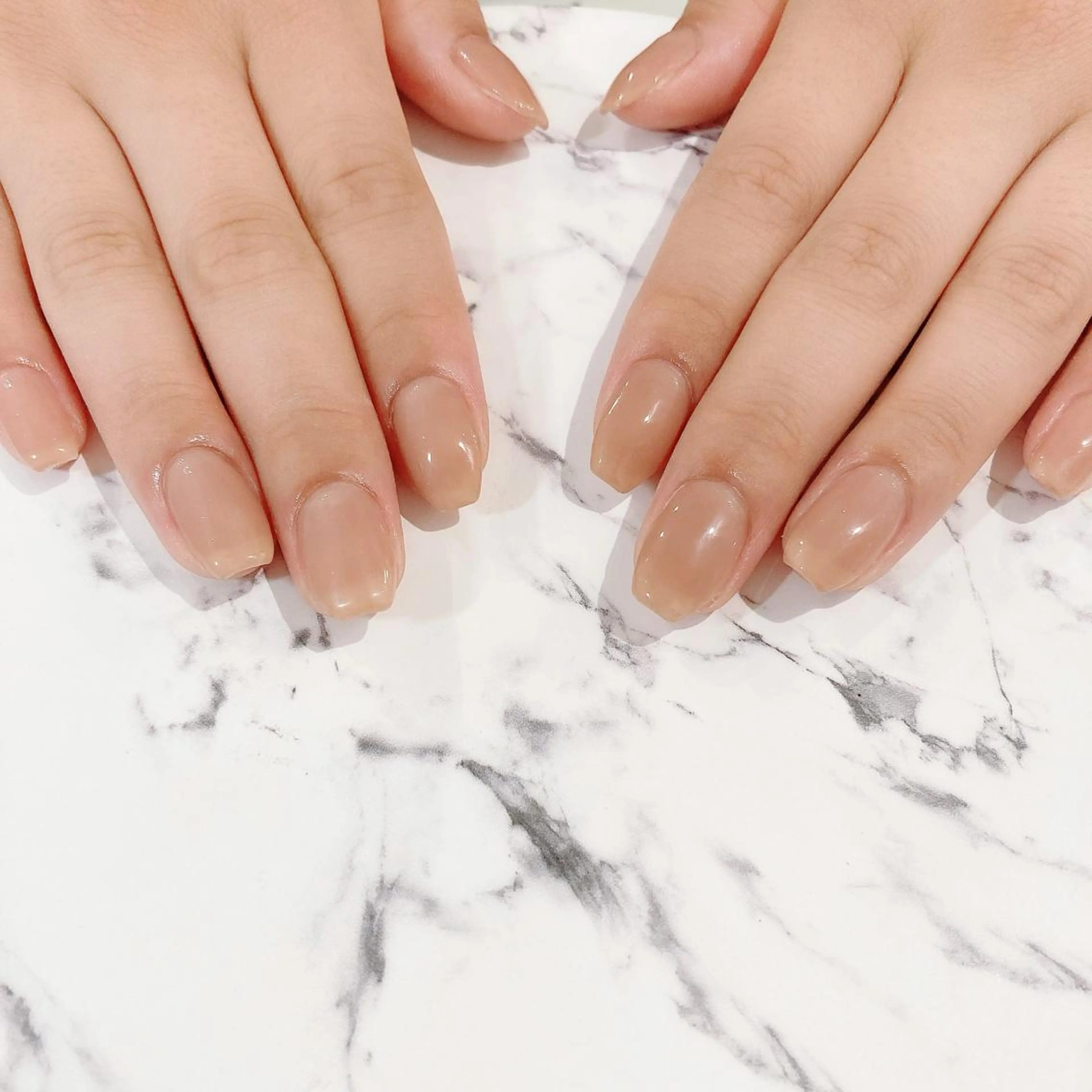 ネイル ブラウン ジェルネイル オフィスネイル ワンカラーネイル パラジェル ハンドネイル Nail Kのネイルデザイン