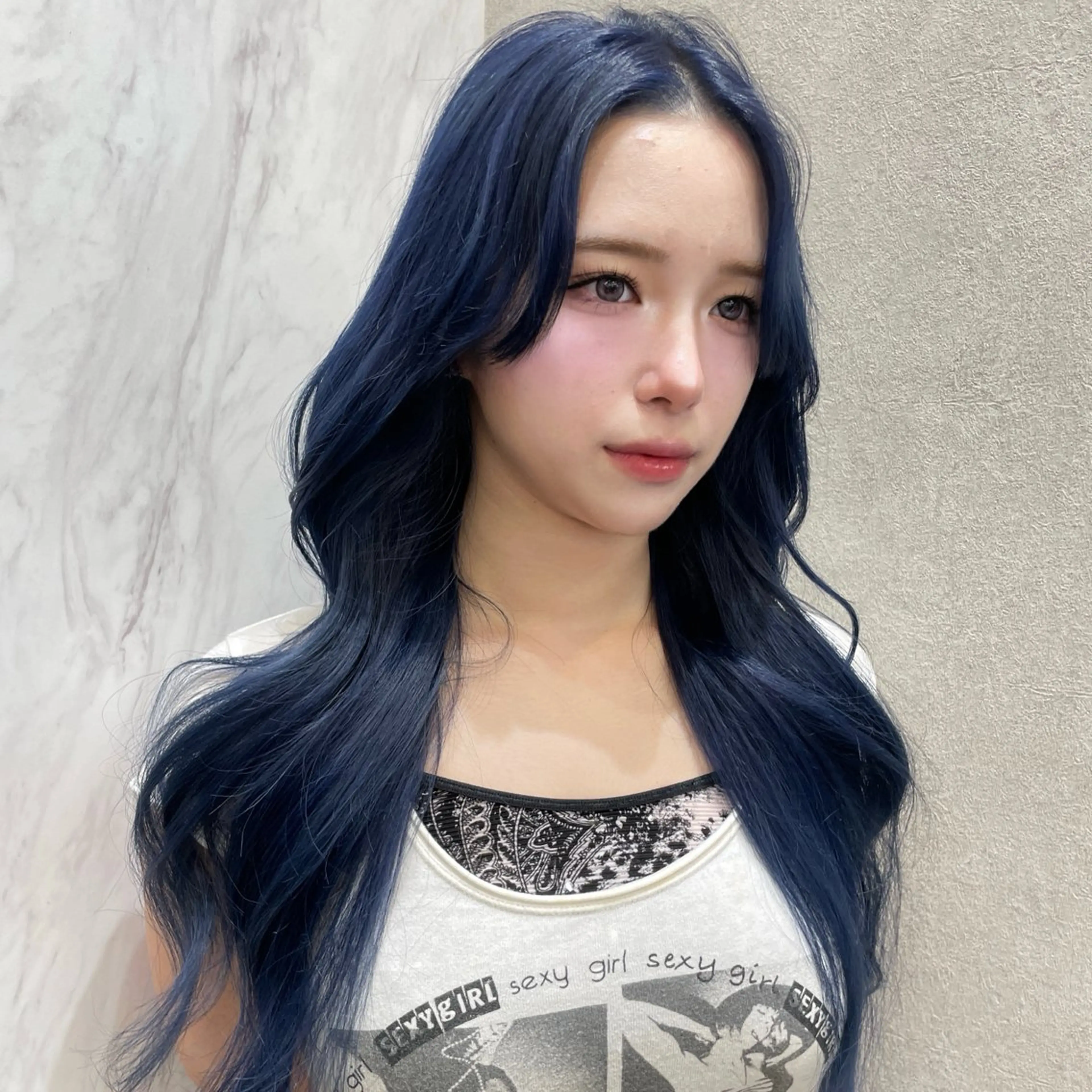 セミロング ヘアカラー MOE 福岡韓国ヘア✧︎のヘアスタイル