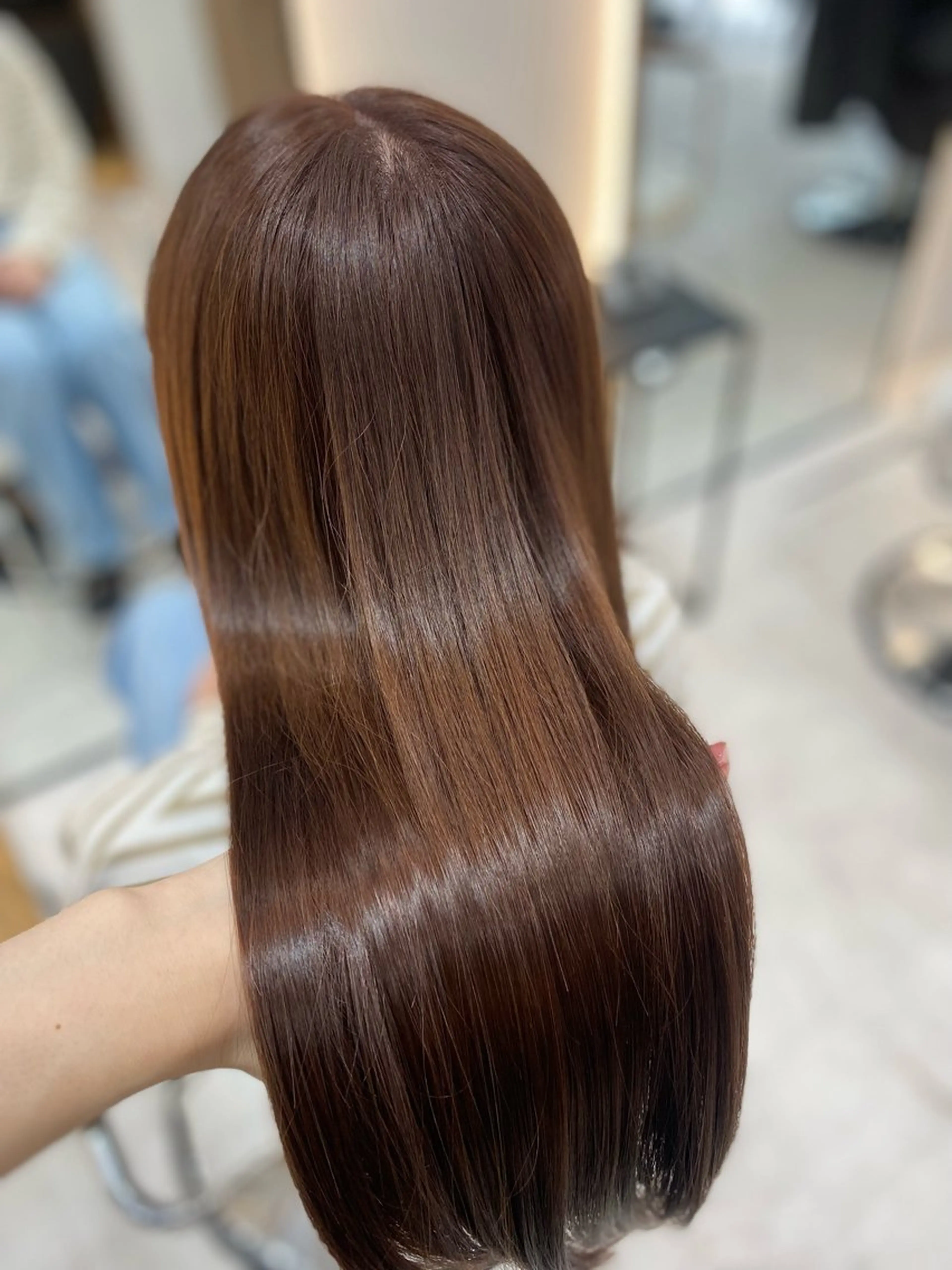 ロング カラー パーマ 縮毛矯正 ストレートパーマ カット ヘアカラー 縮毛矯正 トリートメント 艶髪・透明感カラー・ 韓国ヘア・Yuriのヘアスタイル