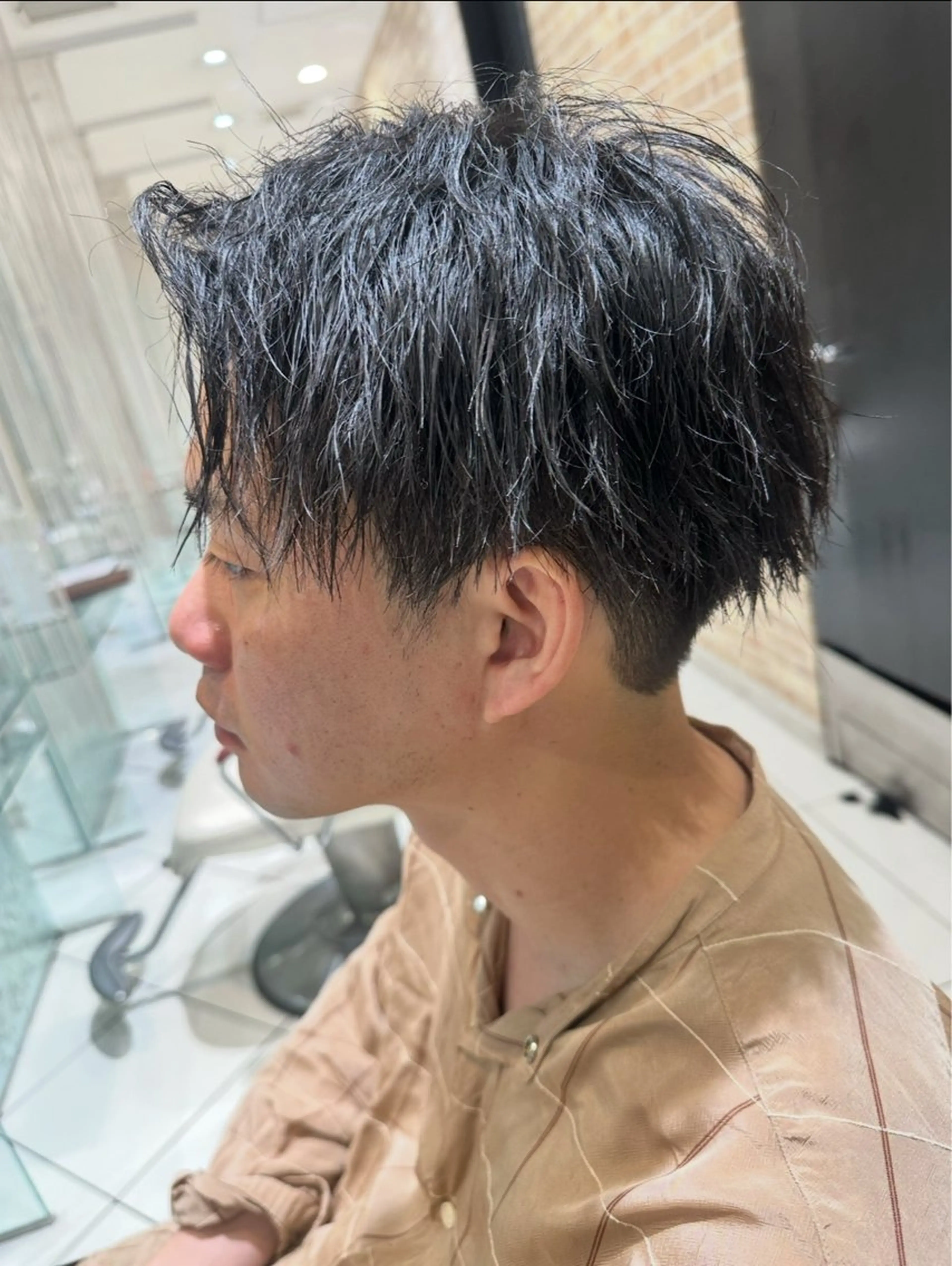 ショート パーマ メンズ フェザーパーマ メンズパーマ メンズツイストパーマ ニュアンスパーマ ツイストパーマ カット パーマ トリートメント ヘッドスパ ヘアセット 💈メンズ特化 美容師サキ💈のヘアスタイル