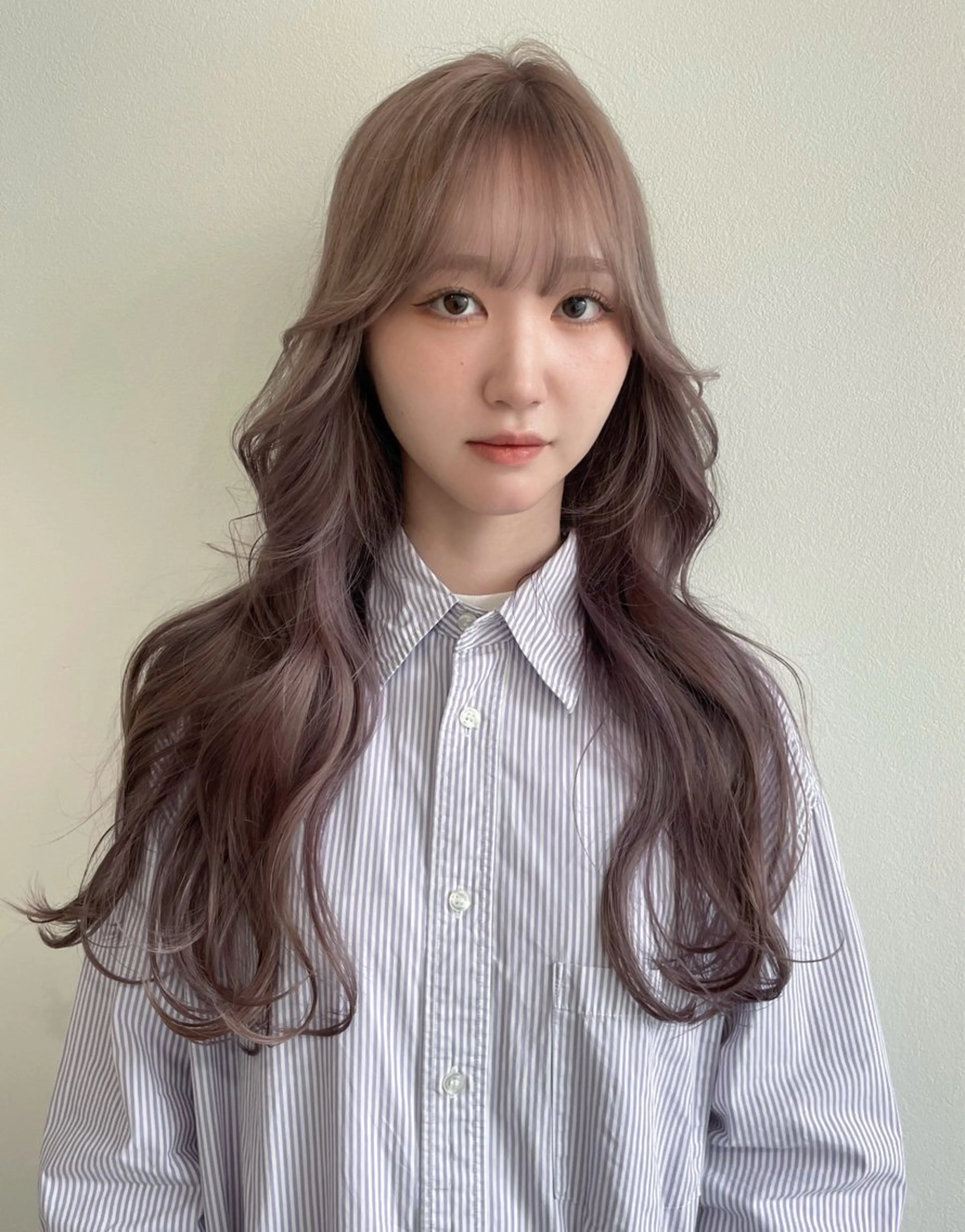 ロング カラー ベージュカラー ピンクカラー ヘアカラー risako🇰🇷 韓国ヘア/レイヤーのヘアスタイル