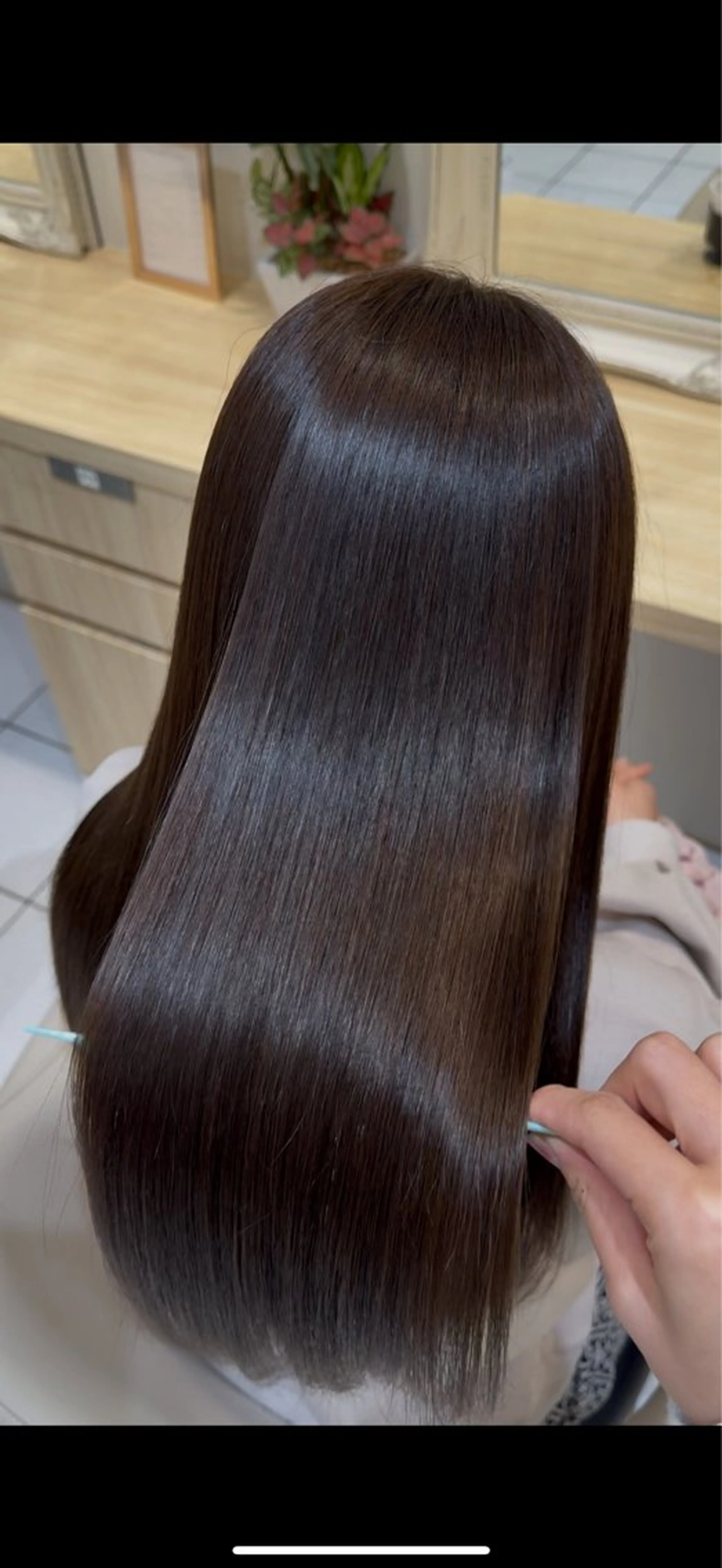 ロング ヘアカラー 縮毛矯正🍒韓国風 カラー🎀rikaのヘアスタイル