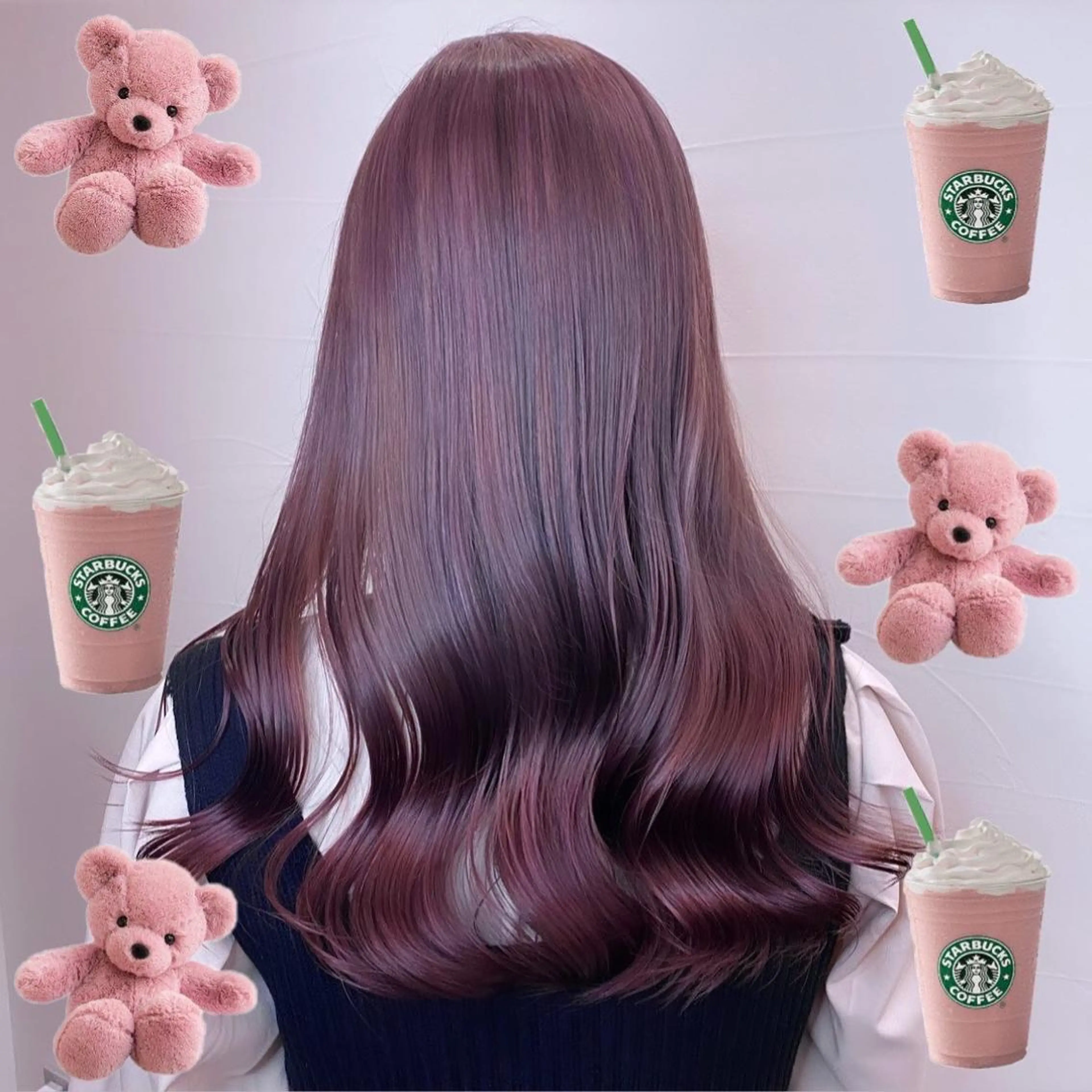 ロング カラー ピンクカラー バイオレットカラー 韓国ヘア特化 💟 ララア 💟のヘアスタイル